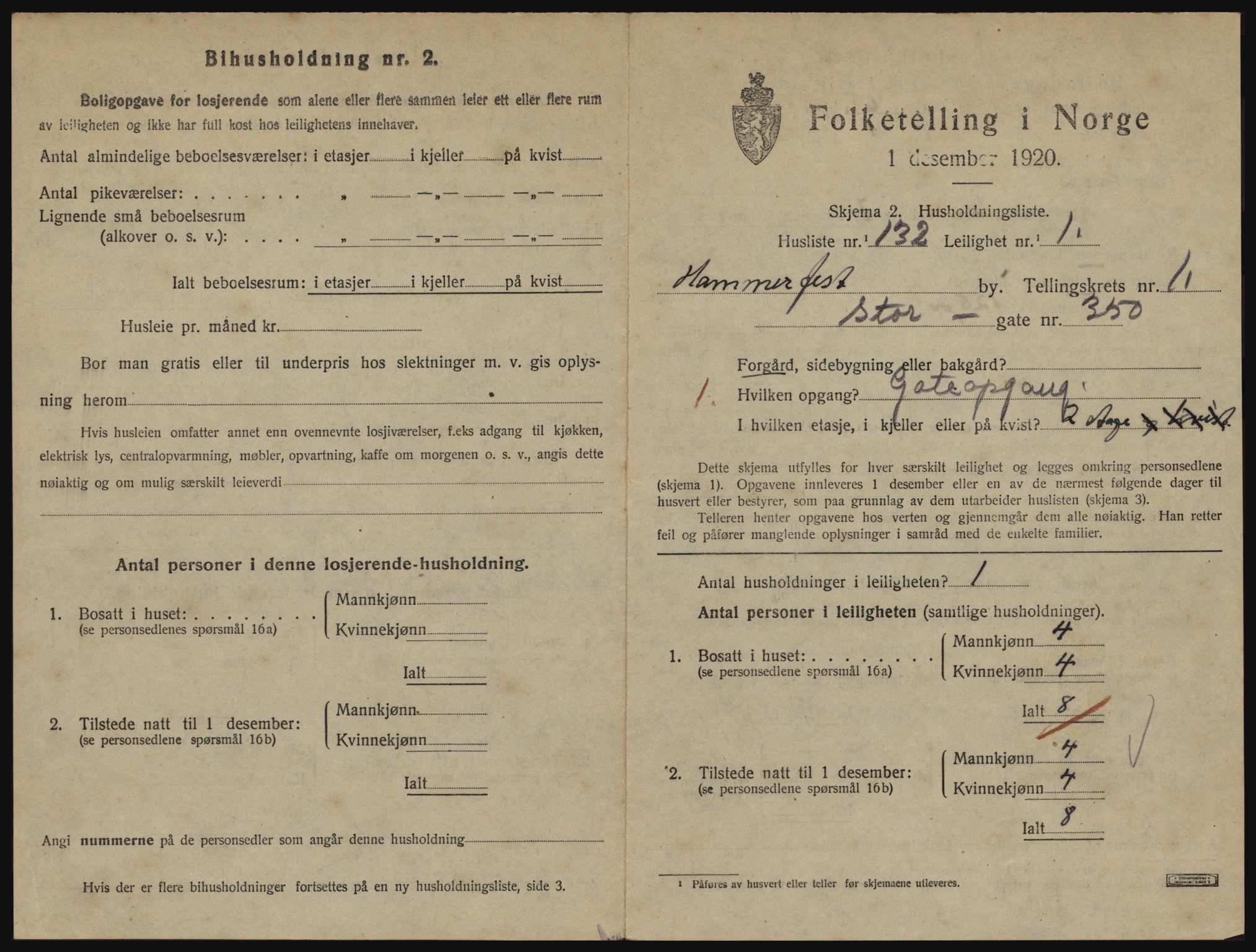 SATØ, Folketelling 1920 for 2001 Hammerfest kjøpstad, 1920, s. 1434