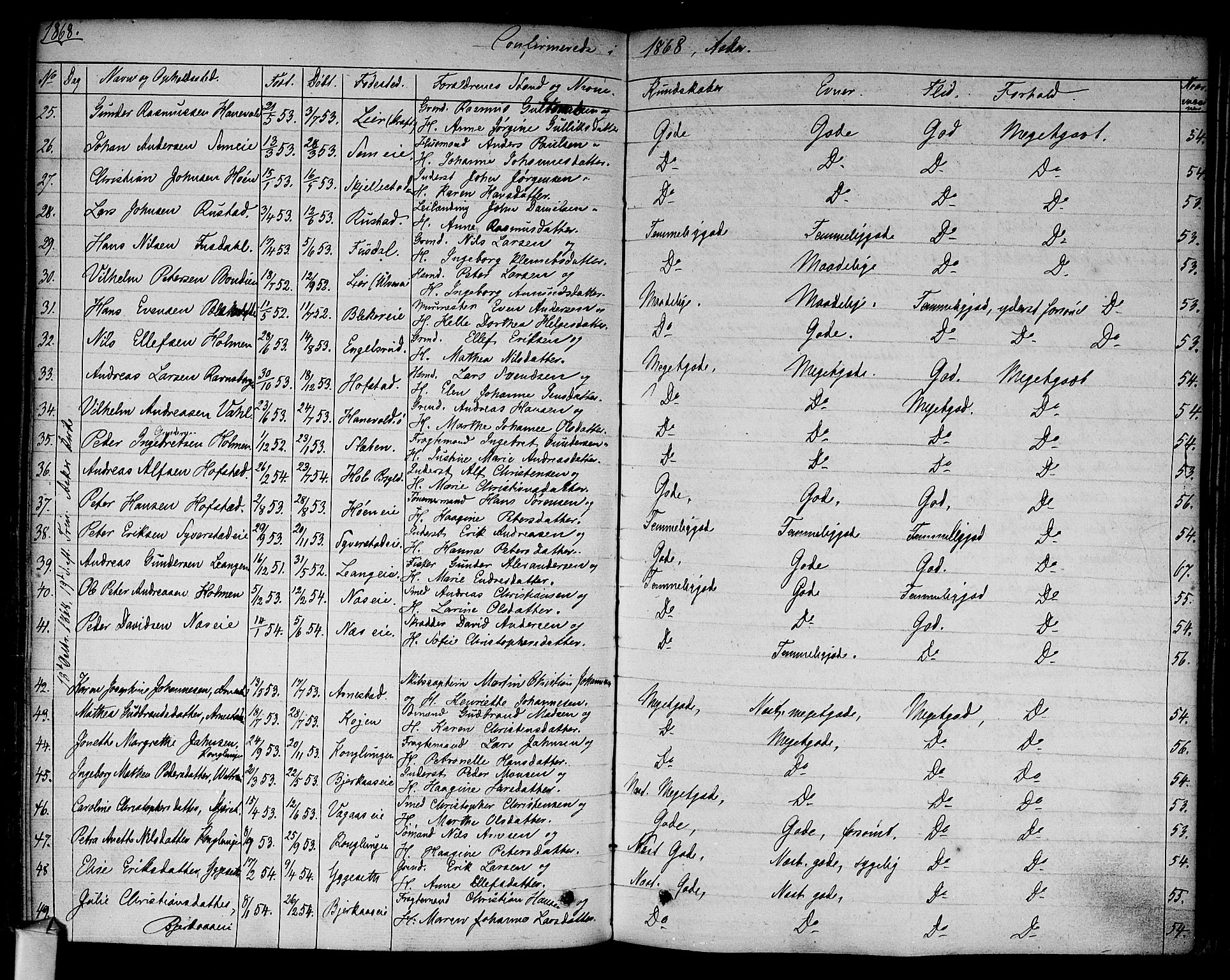 Asker prestekontor Kirkebøker, AV/SAO-A-10256a/F/Fa/L0009: Ministerialbok nr. I 9, 1825-1878, s. 252