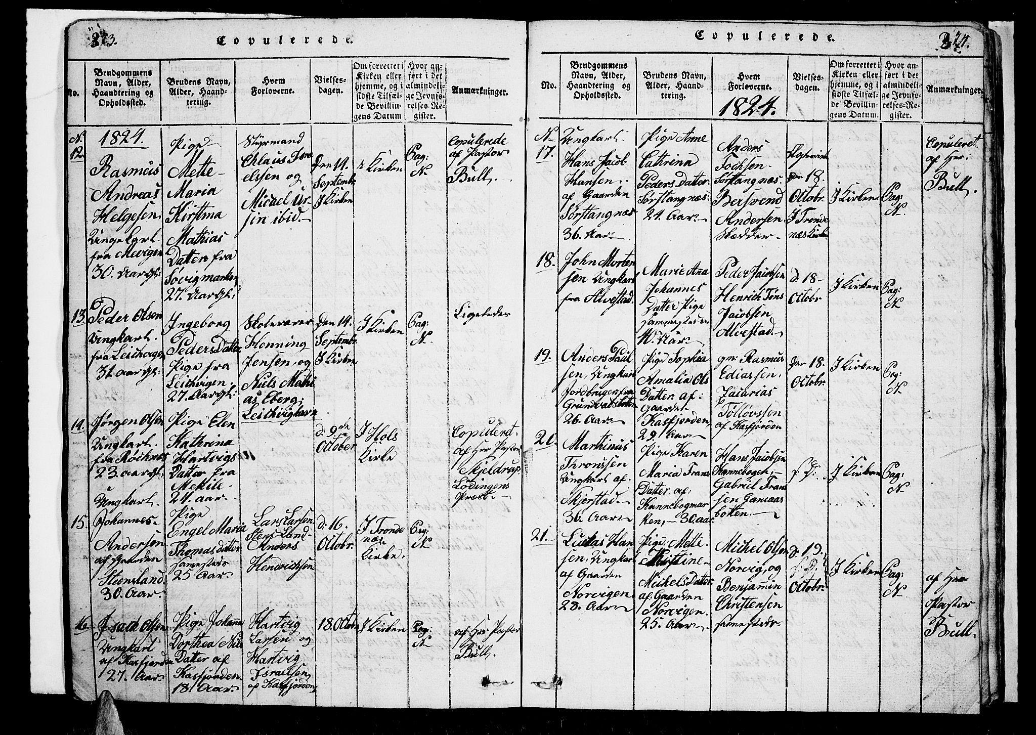 Trondenes sokneprestkontor, AV/SATØ-S-1319/H/Hb/L0003klokker: Klokkerbok nr. 3, 1820-1834, s. 373-374