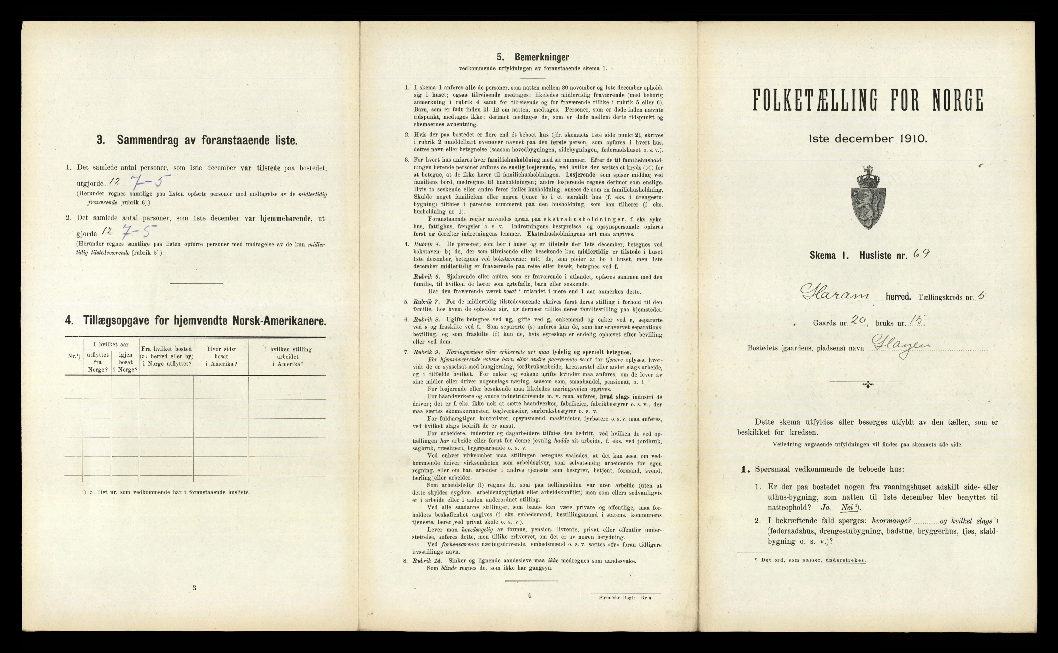 RA, Folketelling 1910 for 1534 Haram herred, 1910, s. 607