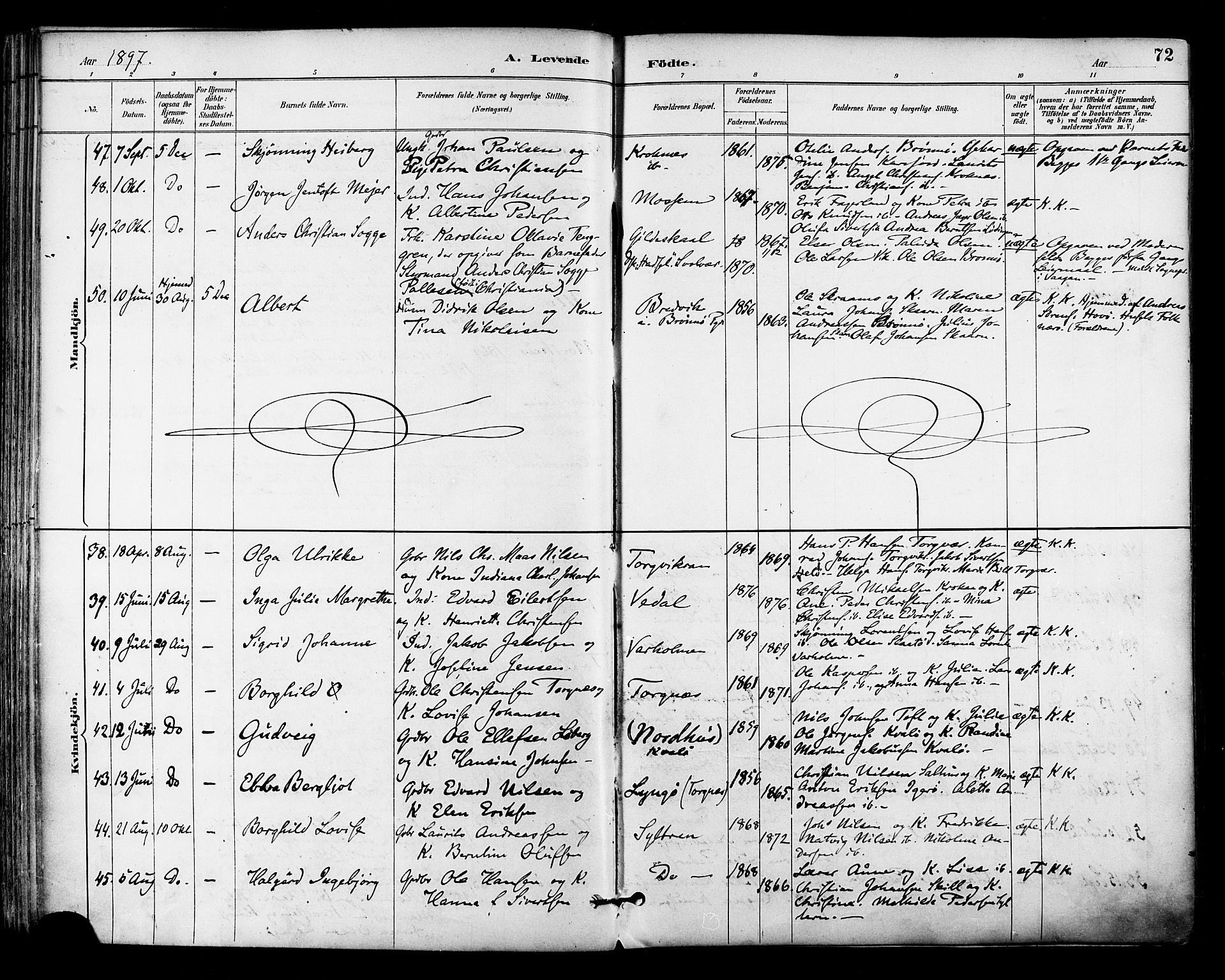 Ministerialprotokoller, klokkerbøker og fødselsregistre - Nordland, AV/SAT-A-1459/813/L0200: Ministerialbok nr. 813A10, 1886-1900, s. 72