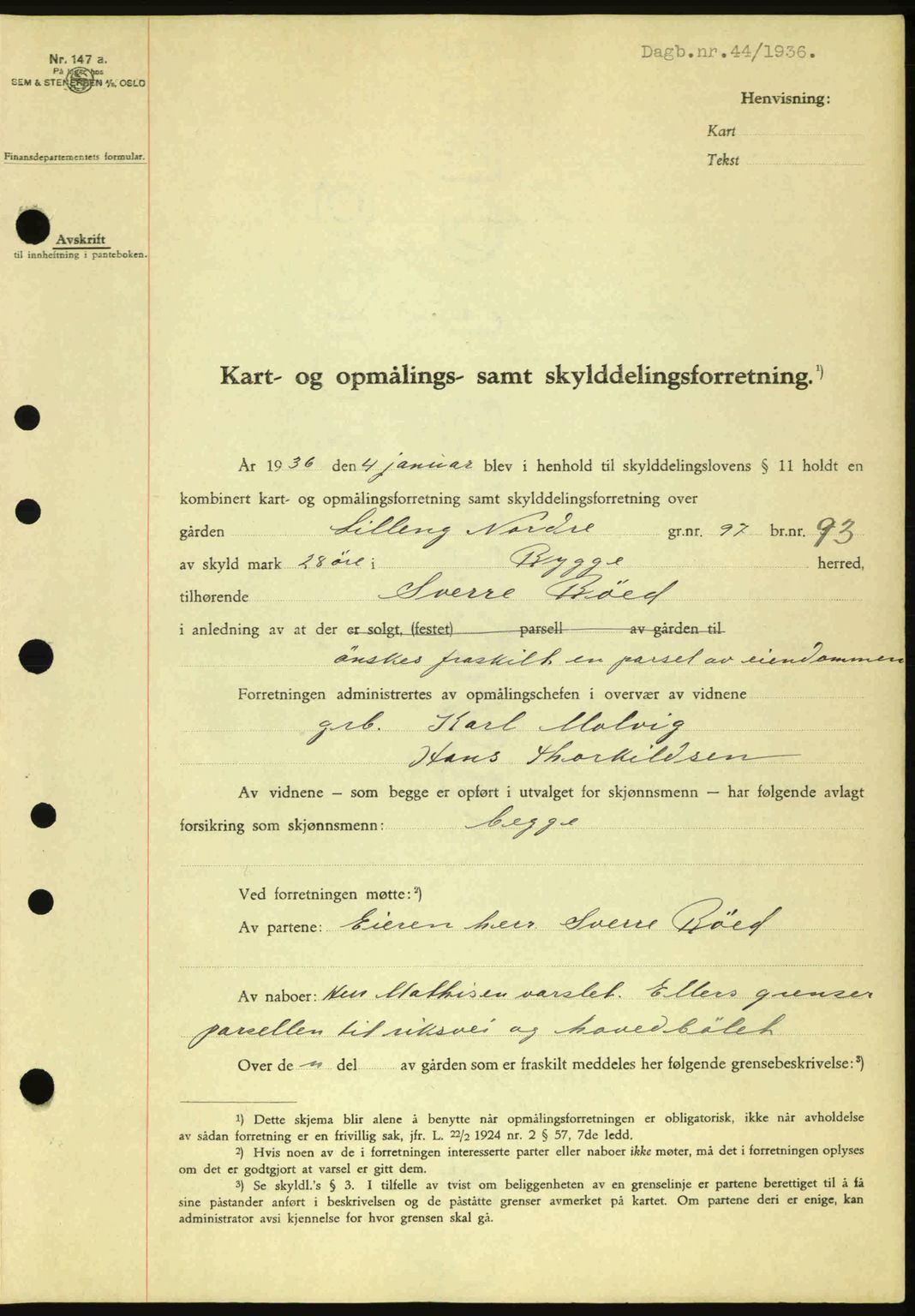 Moss sorenskriveri, SAO/A-10168: Pantebok nr. A1, 1936-1936, Dagboknr: 44/1936