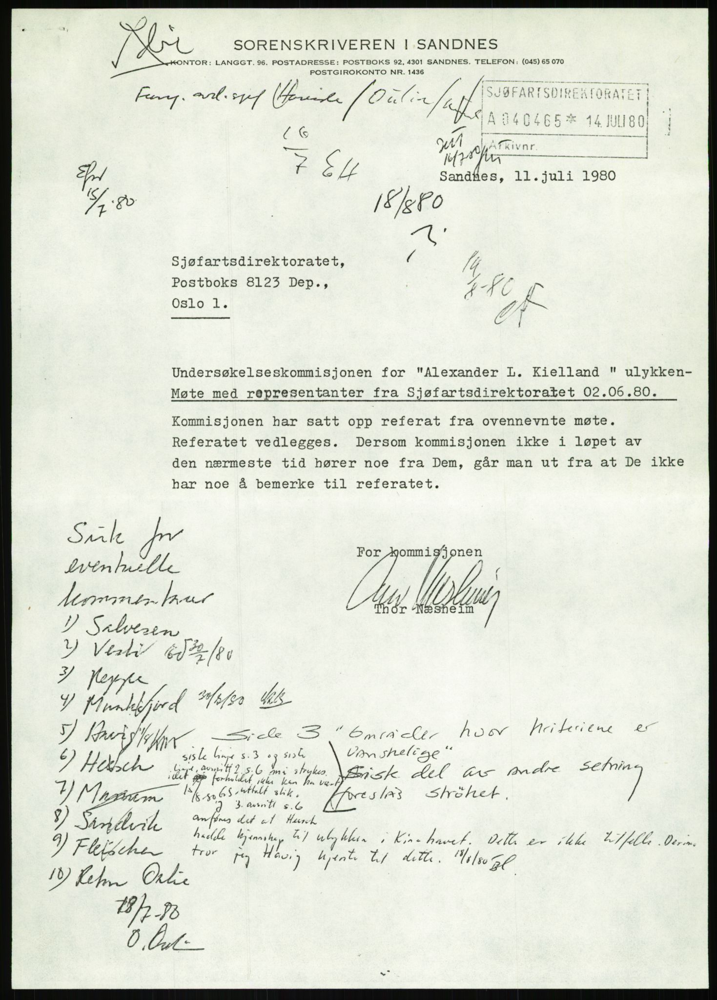Justisdepartementet, Granskningskommisjonen ved Alexander Kielland-ulykken 27.3.1980, AV/RA-S-1165/D/L0013: H Sjøfartsdirektoratet og Skipskontrollen (H25-H43, H45, H47-H48, H50, H52)/I Det norske Veritas (I34, I41, I47), 1980-1981, s. 72