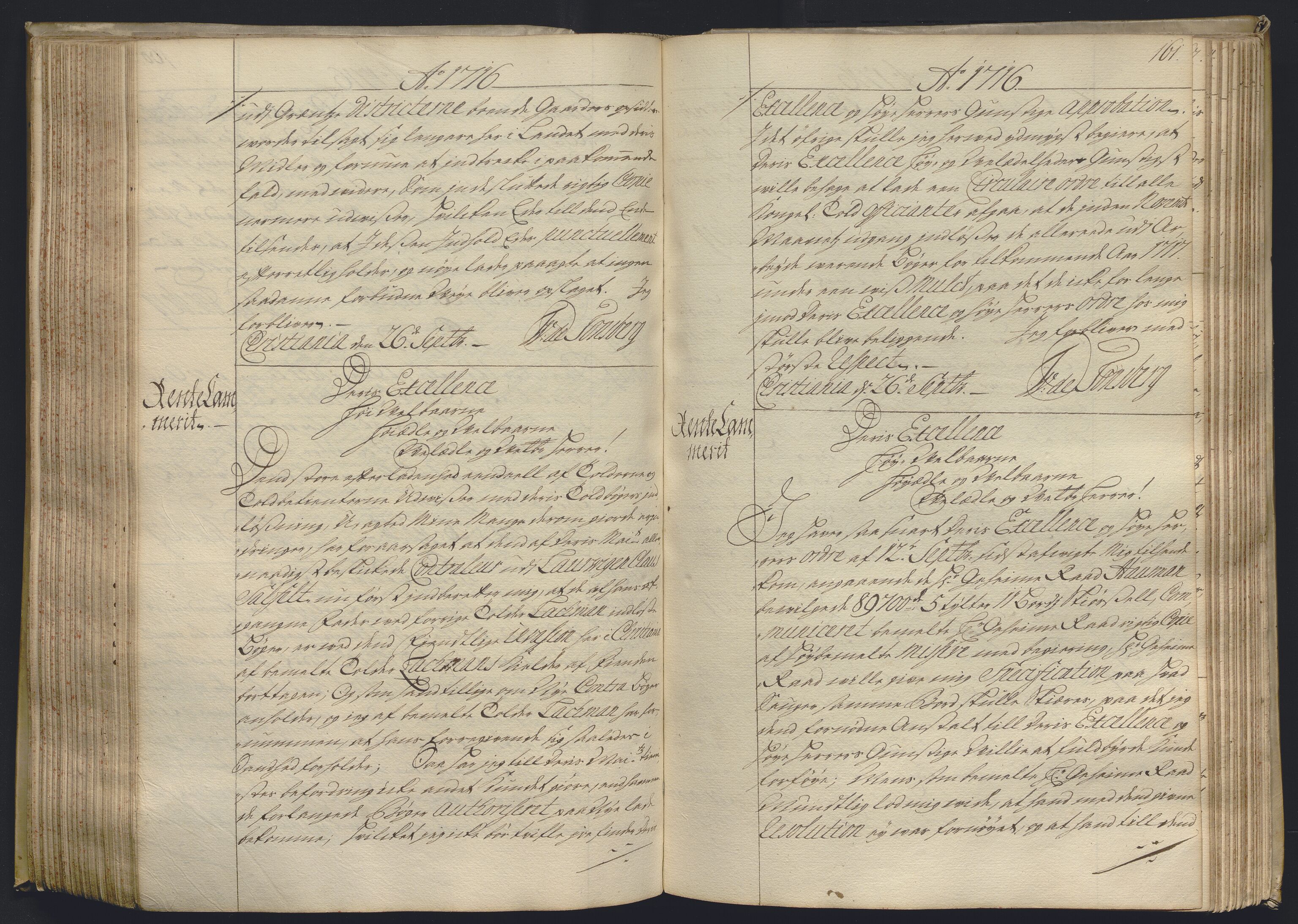 Kristiania stiftamt, AV/SAO-A-10386/B/Ba/L0004: Kopibok, 1715-1717, s. 160b-161a