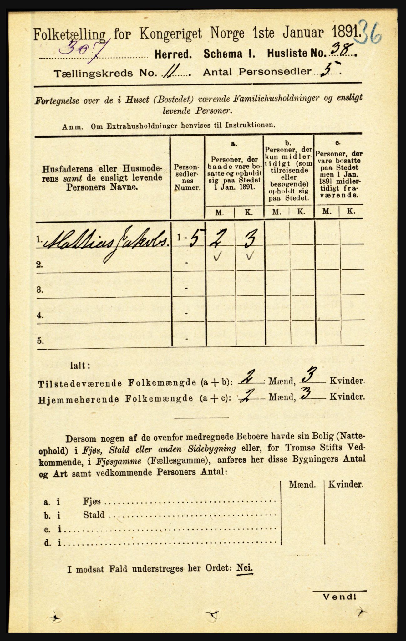 RA, Folketelling 1891 for 1443 Eid herred, 1891, s. 3603