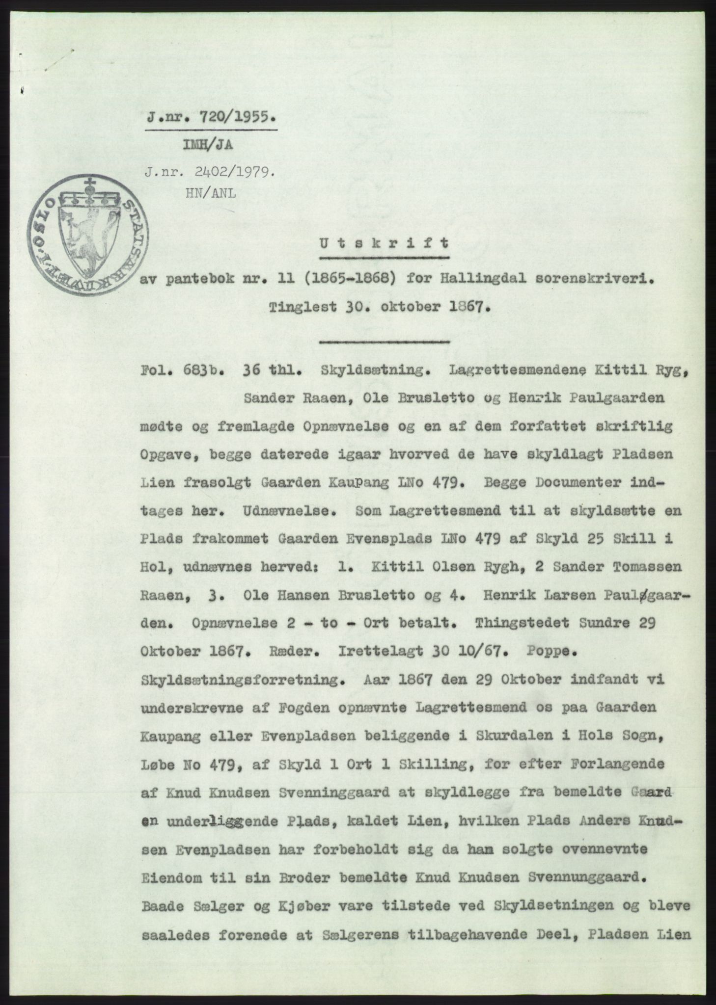 Statsarkivet i Kongsberg, SAKO/A-0001, 1955, s. 529