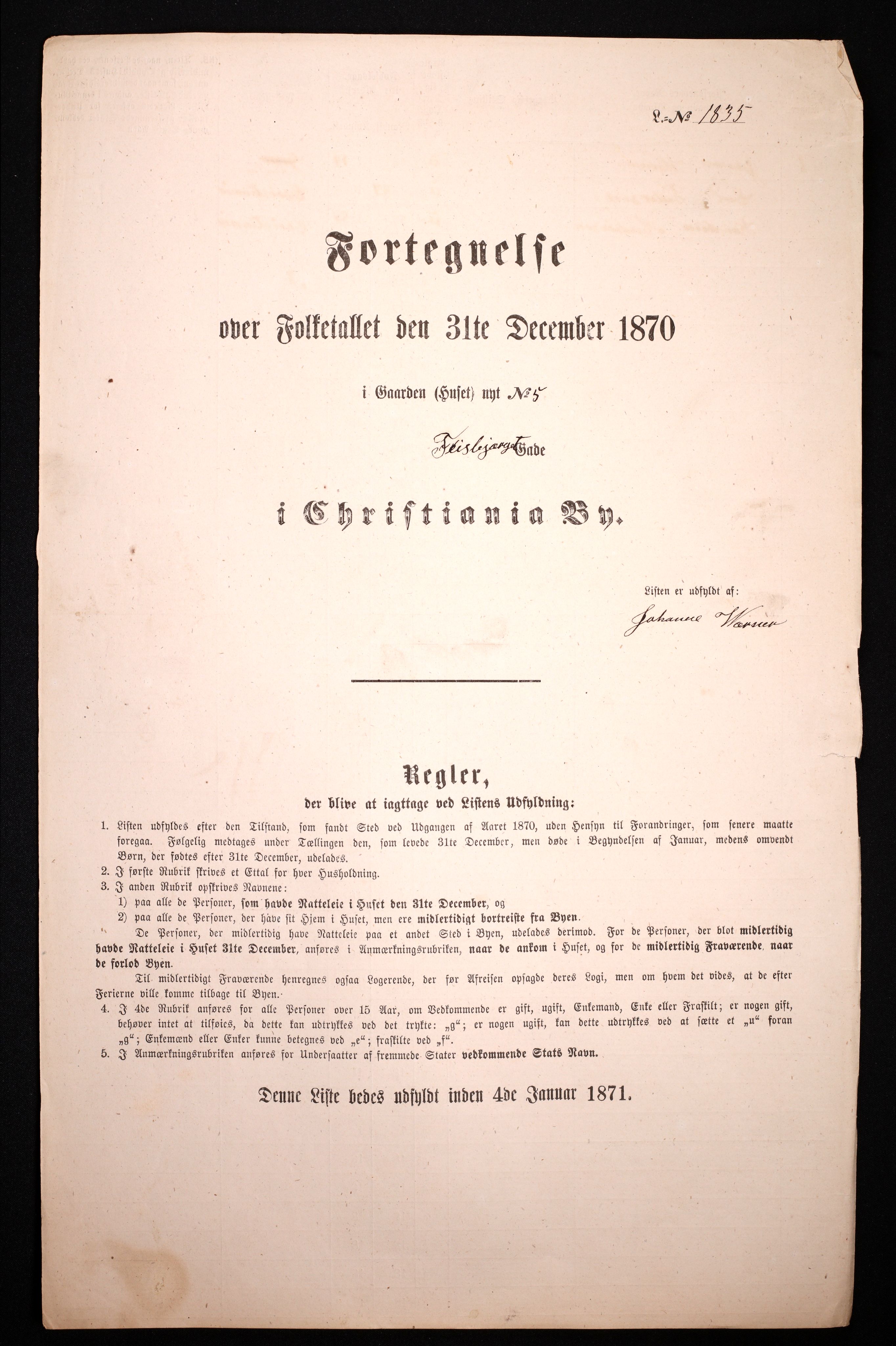 RA, Folketelling 1870 for 0301 Kristiania kjøpstad, 1870, s. 908