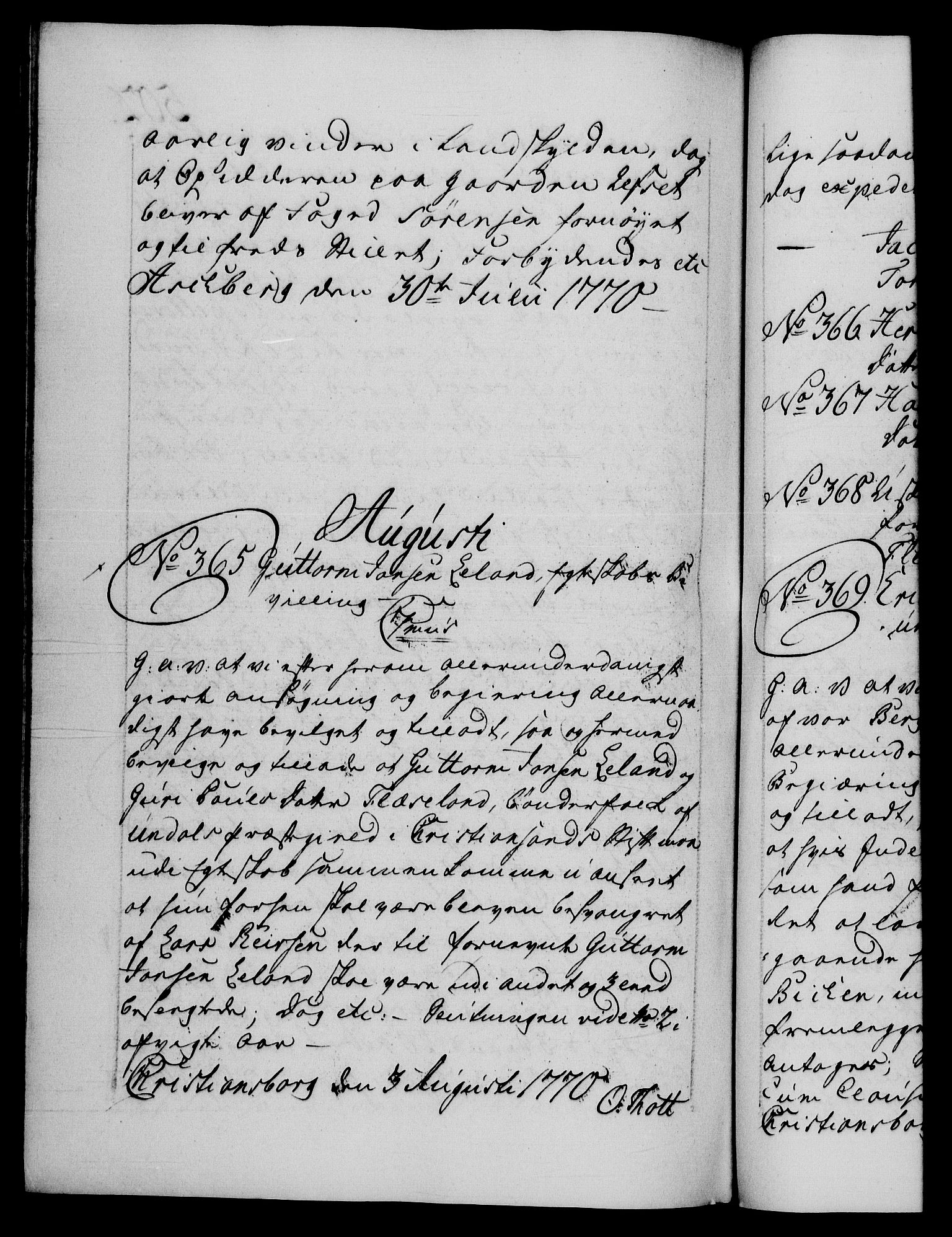 Danske Kanselli 1572-1799, RA/EA-3023/F/Fc/Fca/Fcaa/L0044: Norske registre, 1769-1771, s. 502b