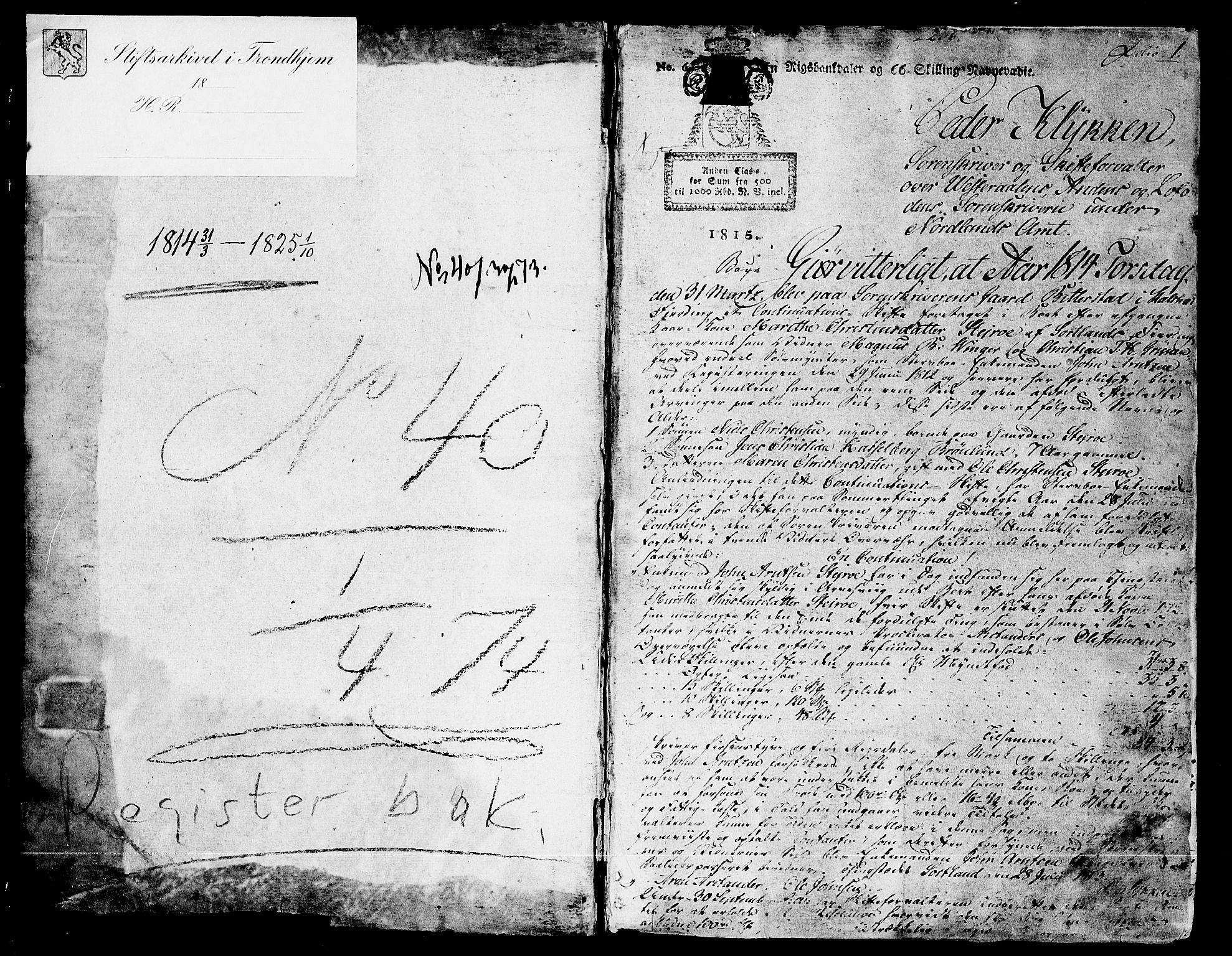 Vesterålen sorenskriveri, AV/SAT-A-4180/1/3/3A/L0012: Skifteprotokoll, 1814-1825, s. 0b-1a