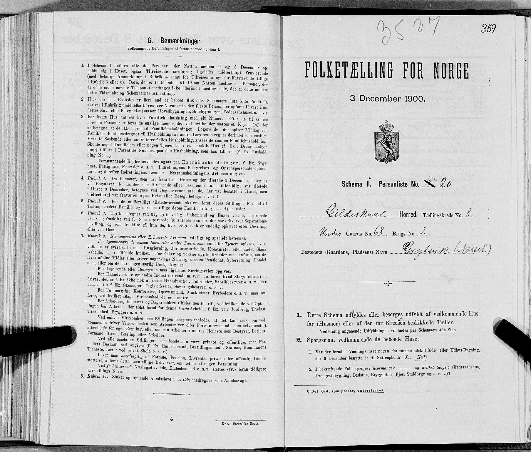 SAT, Folketelling 1900 for 1838 Gildeskål herred, 1900, s. 875
