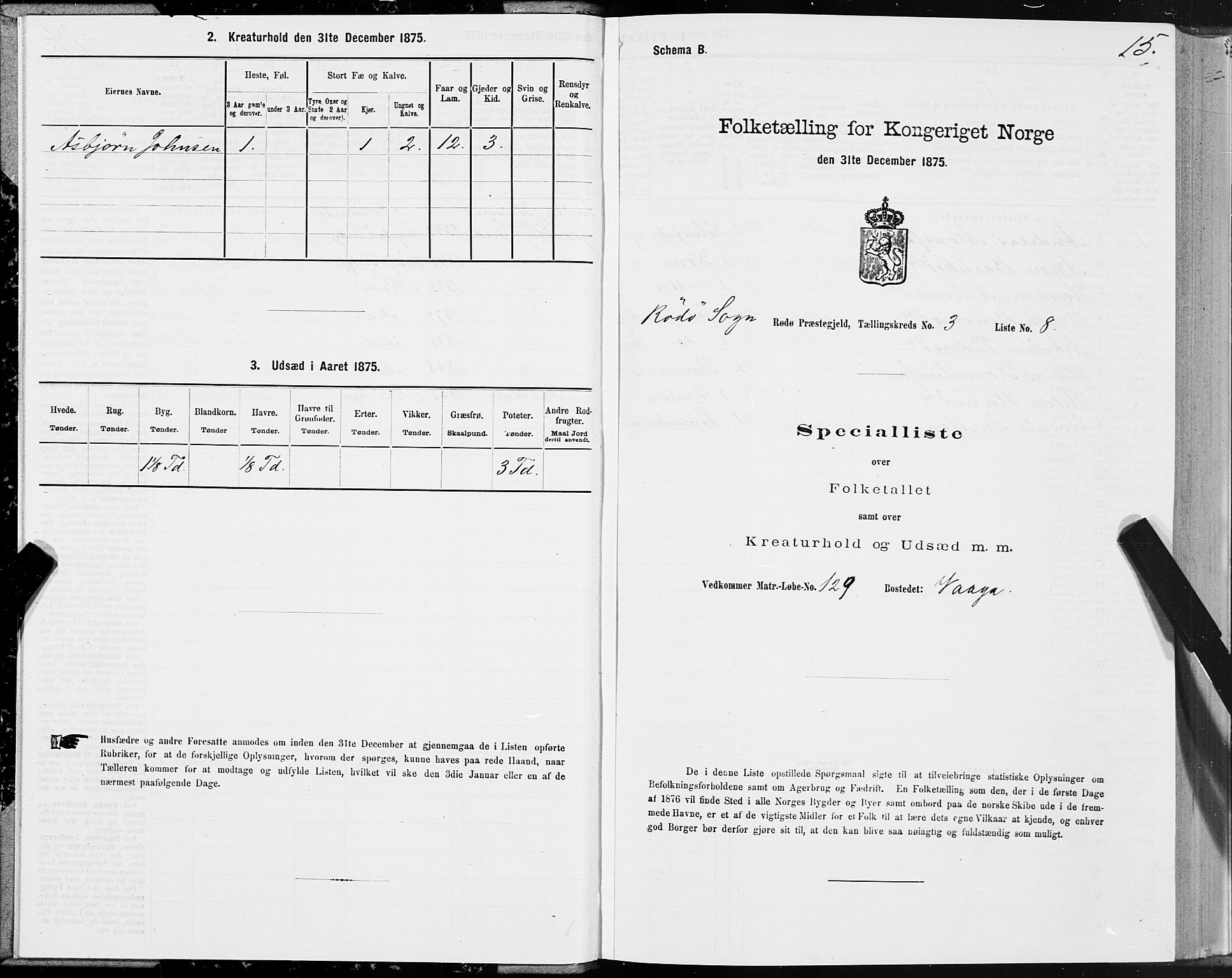SAT, Folketelling 1875 for 1836P Rødøy prestegjeld, 1875, s. 2015