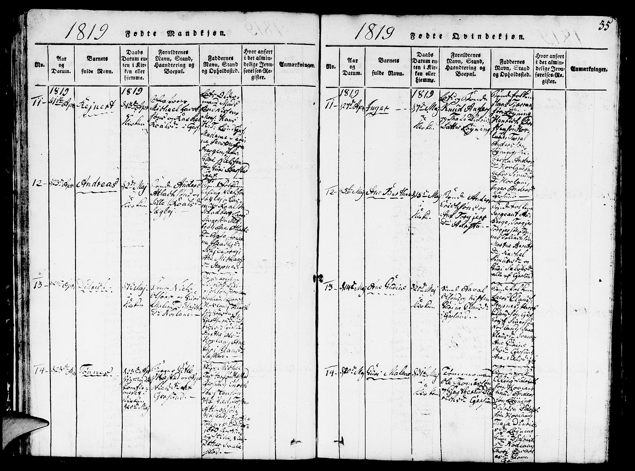 Eigersund sokneprestkontor, AV/SAST-A-101807/S09/L0001: Klokkerbok nr. B 1, 1815-1827, s. 35