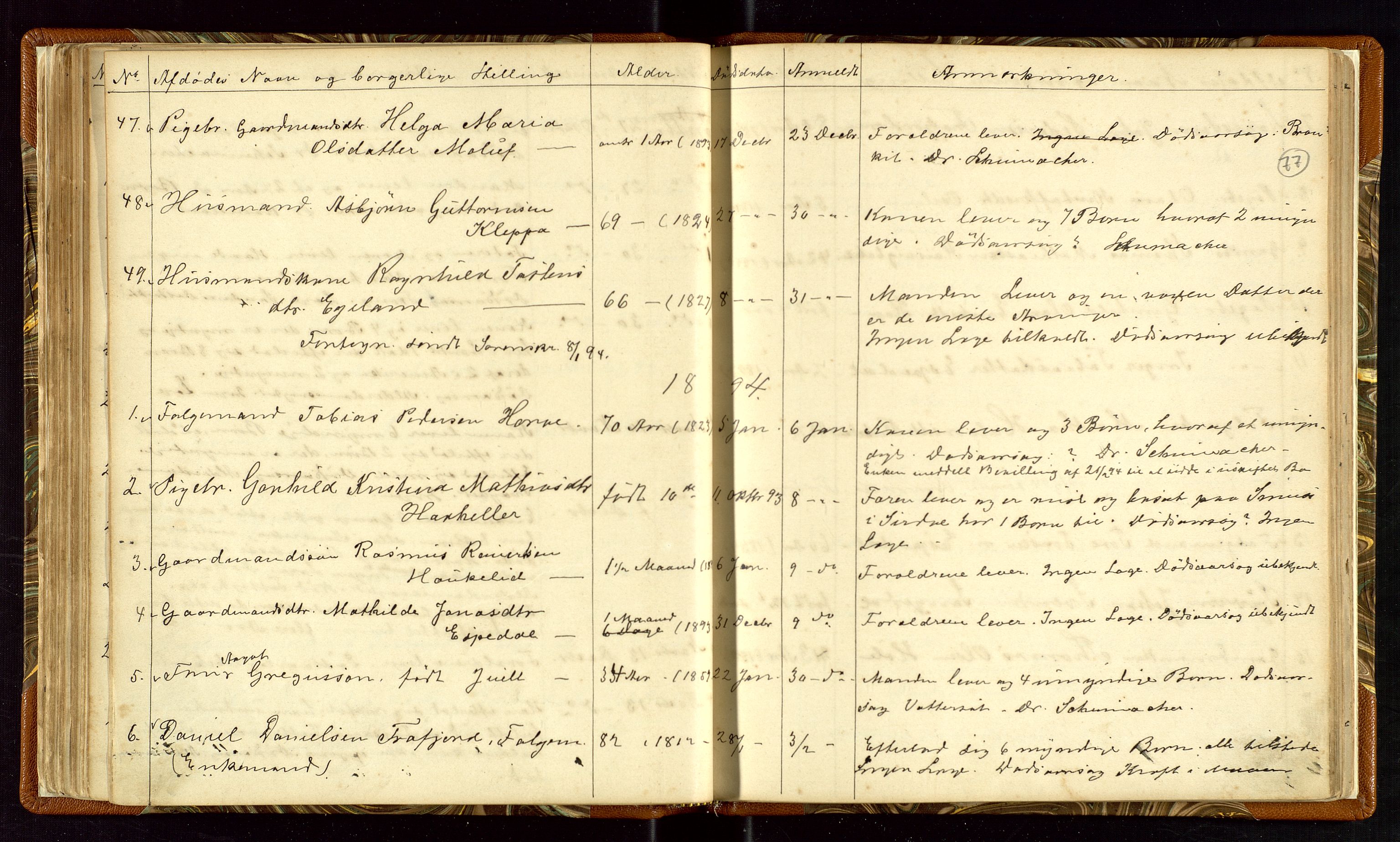Høle og Forsand lensmannskontor, AV/SAST-A-100127/Gga/L0001: "Fortegnelse over Afdøde i Høle Thinglag fra 1ste Juli 1875 til ", 1875-1902, s. 77
