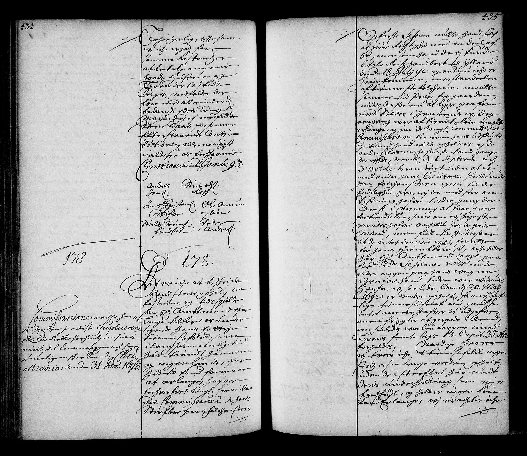 Stattholderembetet 1572-1771, AV/RA-EA-2870/Ae/L0010: Supplikasjons- og resolusjonsprotokoll, 1692-1693, s. 434-435