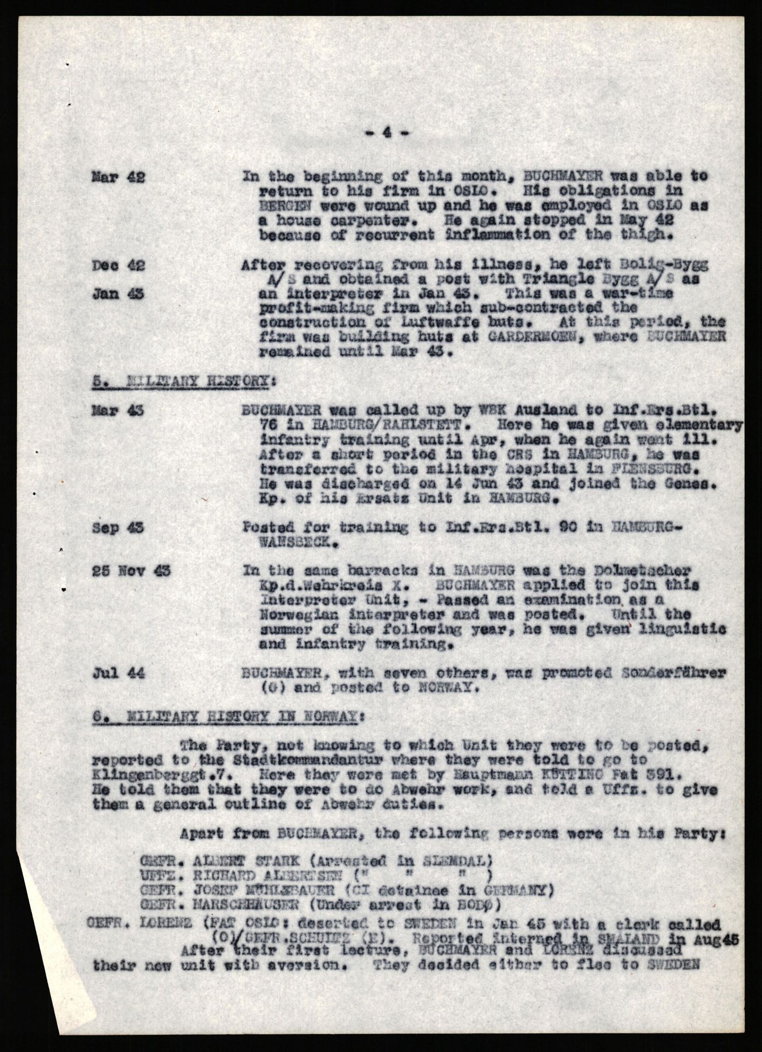 Forsvaret, Forsvarets overkommando II, AV/RA-RAFA-3915/D/Db/L0038: CI Questionaires. Tyske okkupasjonsstyrker i Norge. Østerrikere., 1945-1946, s. 160
