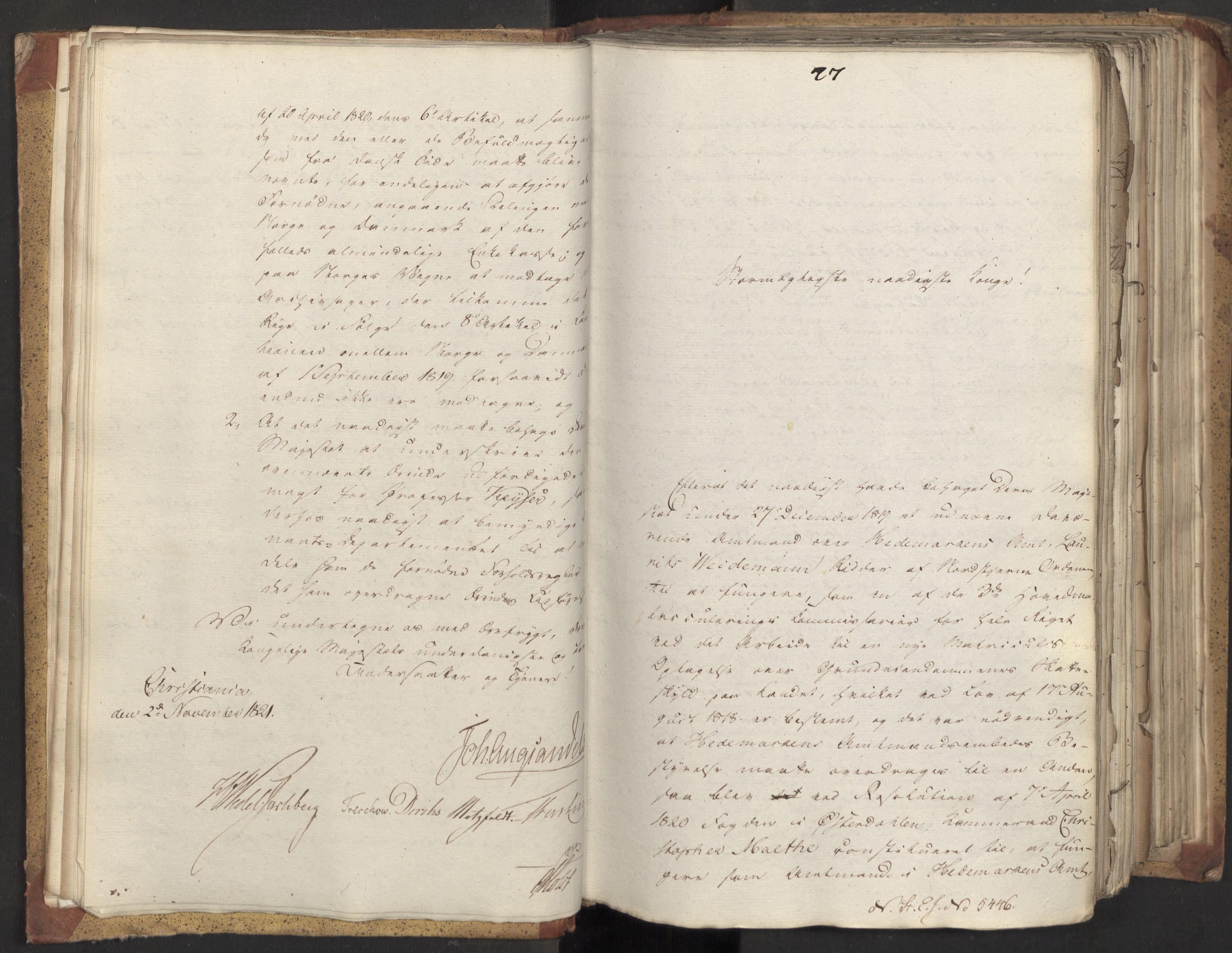 Statsrådsavdelingen i Stockholm, AV/RA-S-1003/D/Da/L0028: Regjeringsinnstillinger nr. 5437-5586, 1821, s. 29