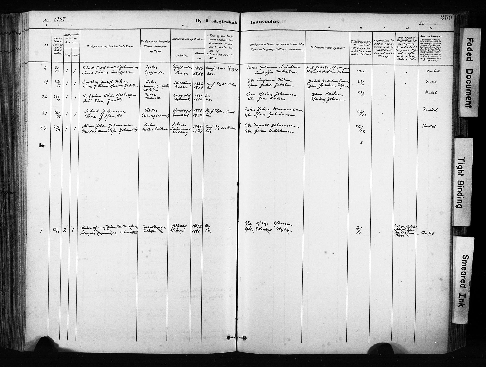 Ministerialprotokoller, klokkerbøker og fødselsregistre - Nordland, AV/SAT-A-1459/880/L1134: Ministerialbok nr. 880A08, 1899-1908, s. 250