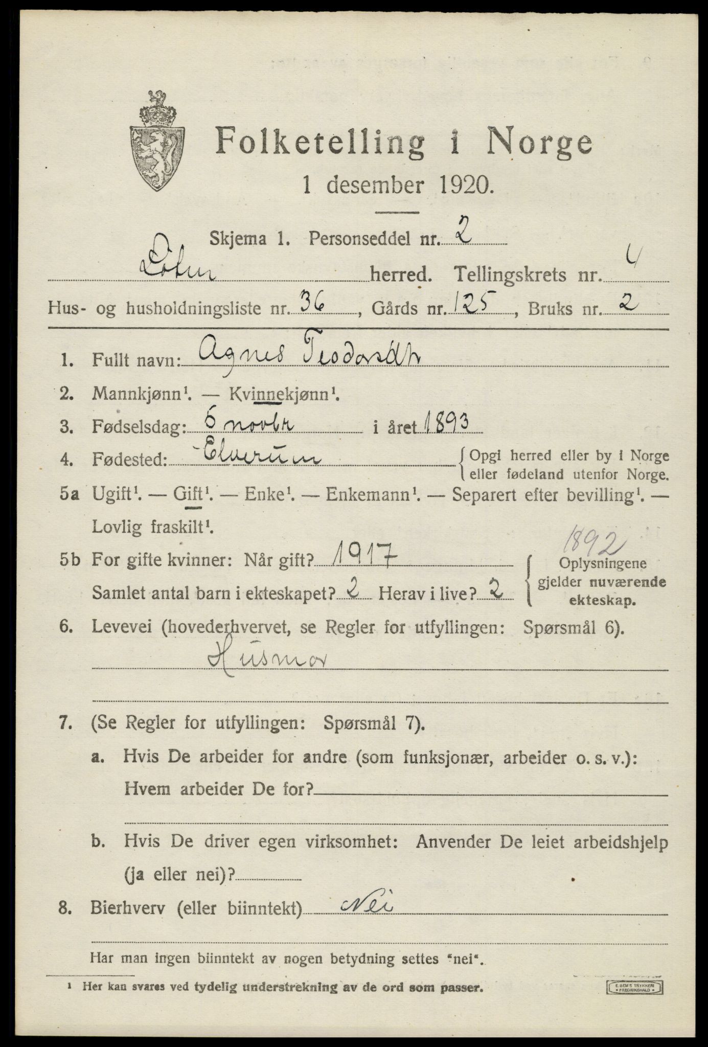 SAH, Folketelling 1920 for 0415 Løten herred, 1920, s. 8825