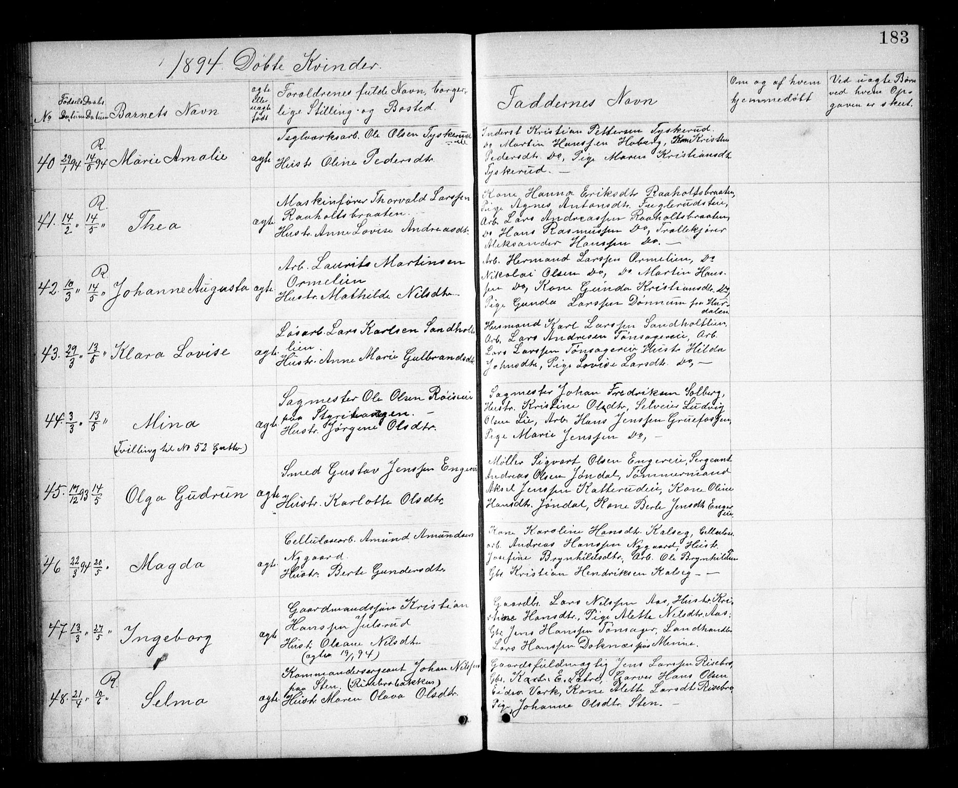 Eidsvoll prestekontor Kirkebøker, AV/SAO-A-10888/G/Ga/L0005: Klokkerbok nr. I 5, 1884-1894, s. 183