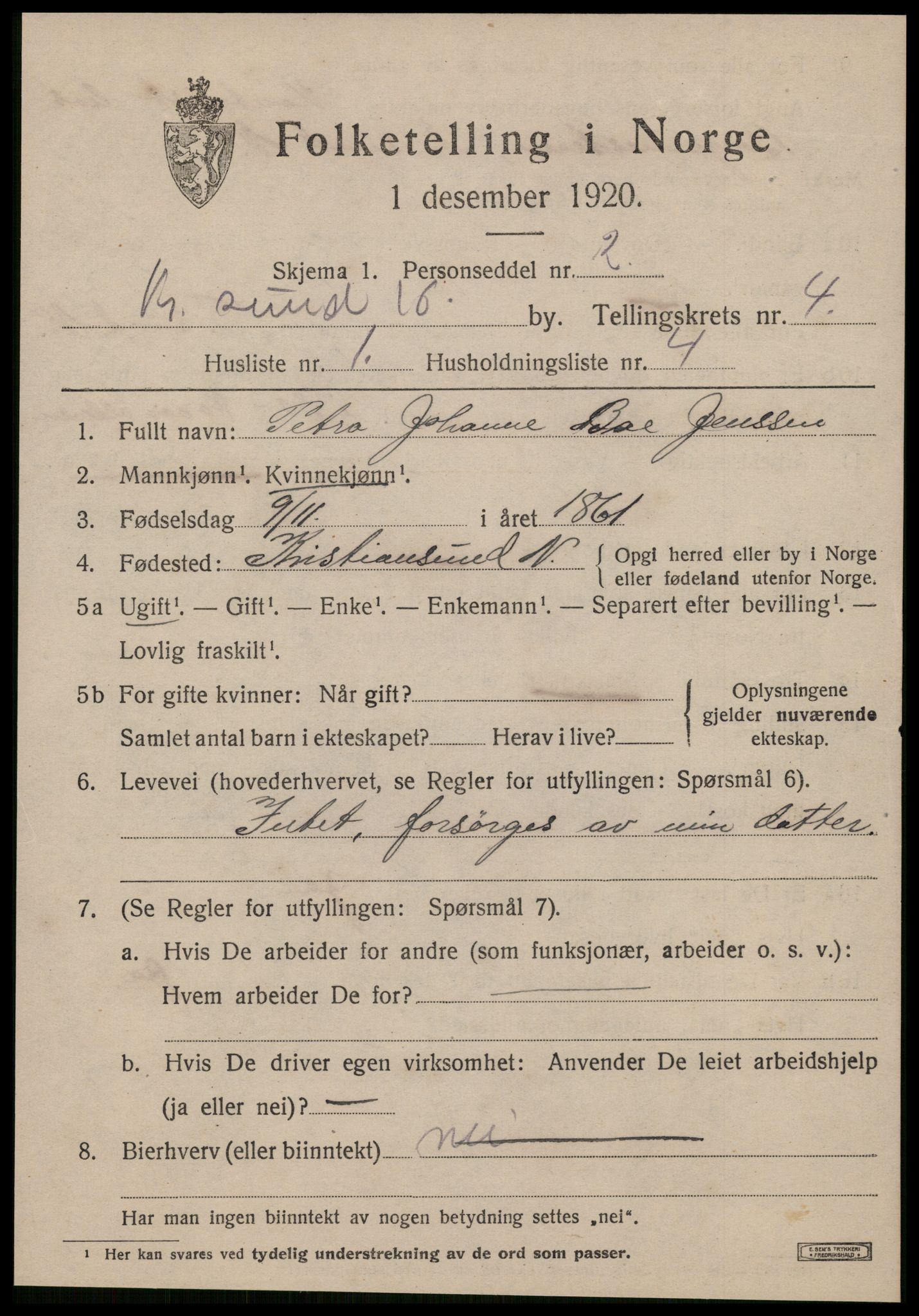 SAT, Folketelling 1920 for 1503 Kristiansund kjøpstad, 1920, s. 14921