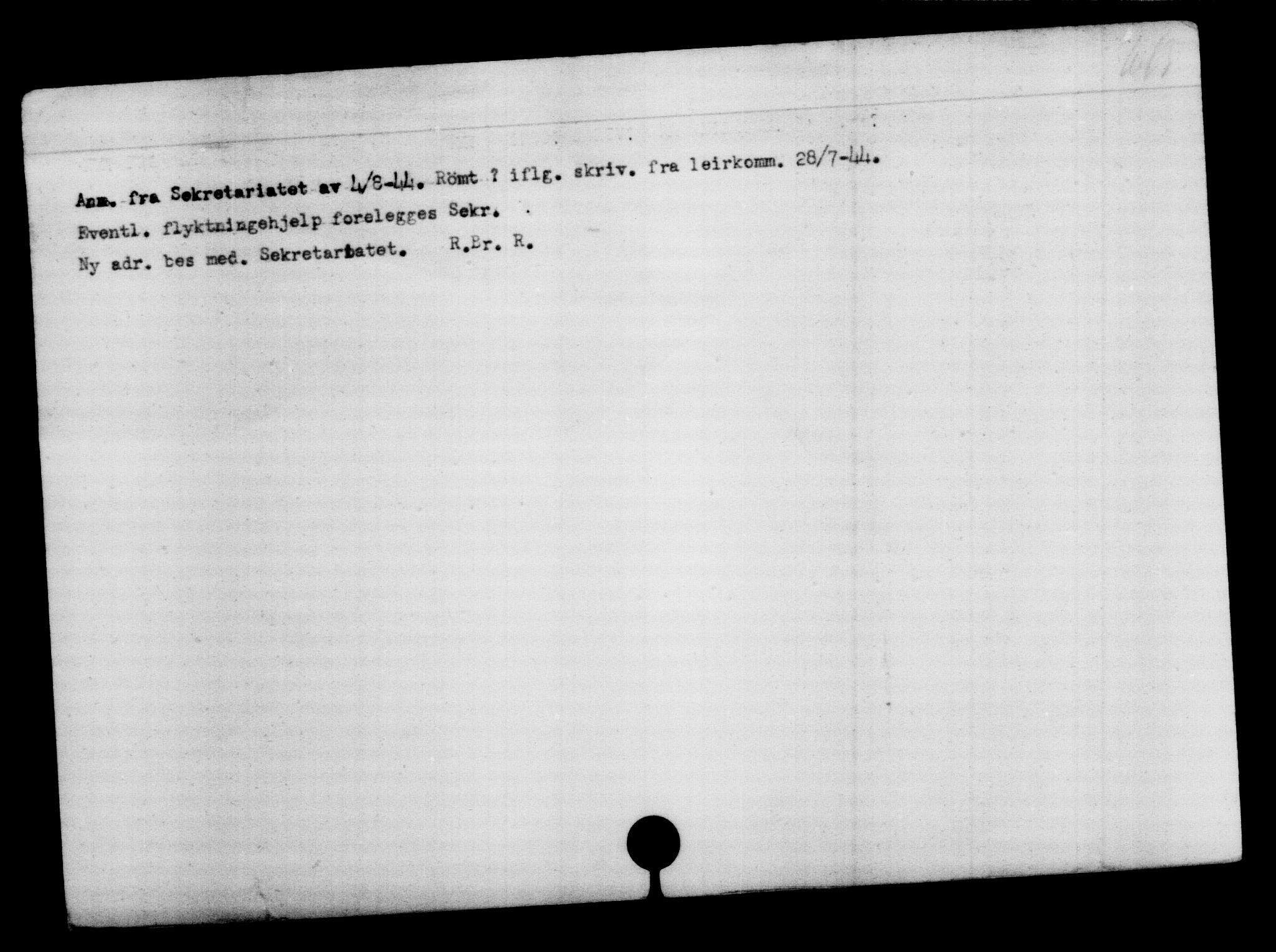 Utenriksstasjonene, Legasjonen i Stockholm, Flyktningkontoret, AV/RA-S-6753/V/Va/L0006: Kjesäterkartoteket, flyktninger med registreringsnr. 9400-12711, 1940-1945, s. 2439