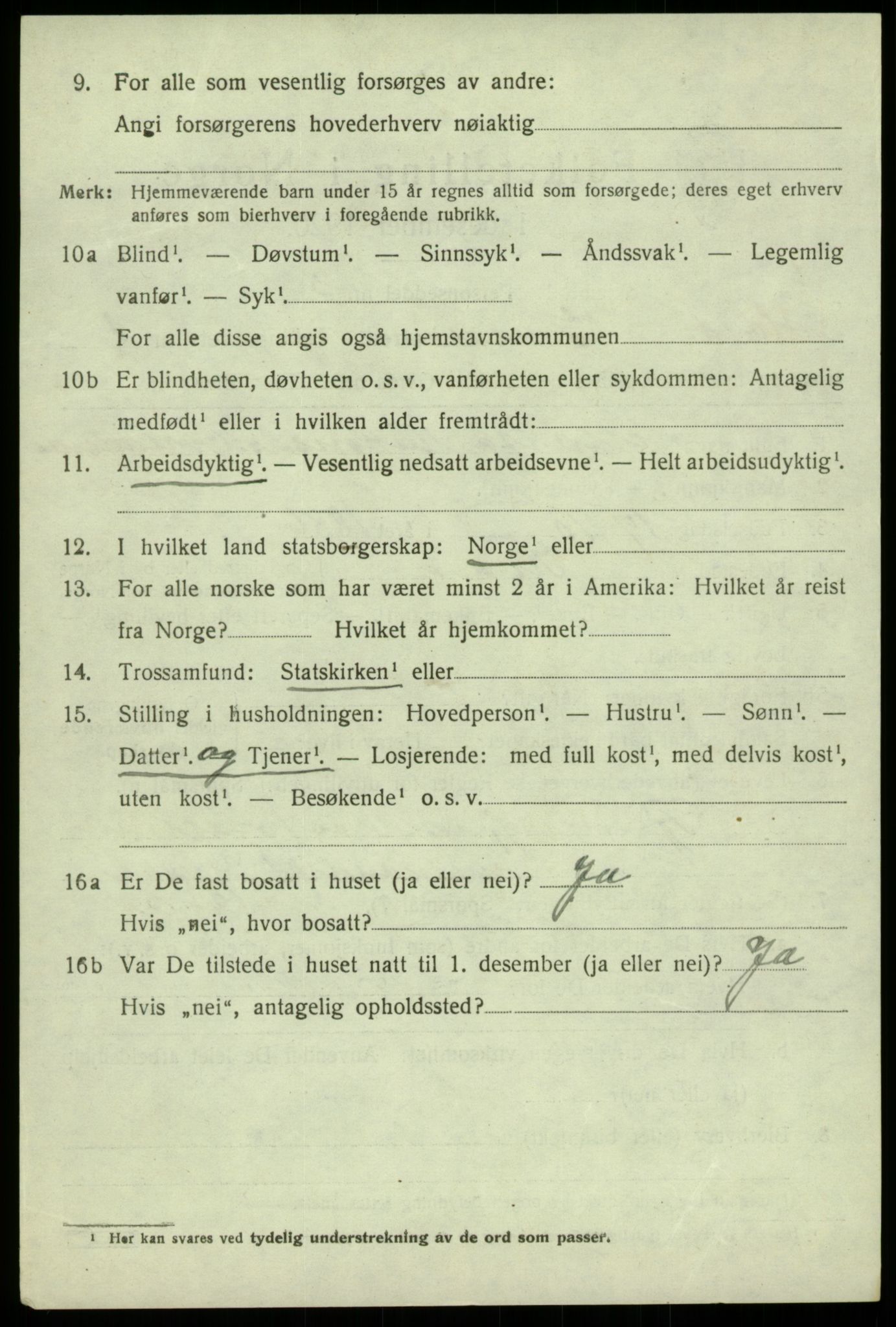 SAB, Folketelling 1920 for 1238 Kvam herred, 1920, s. 1610