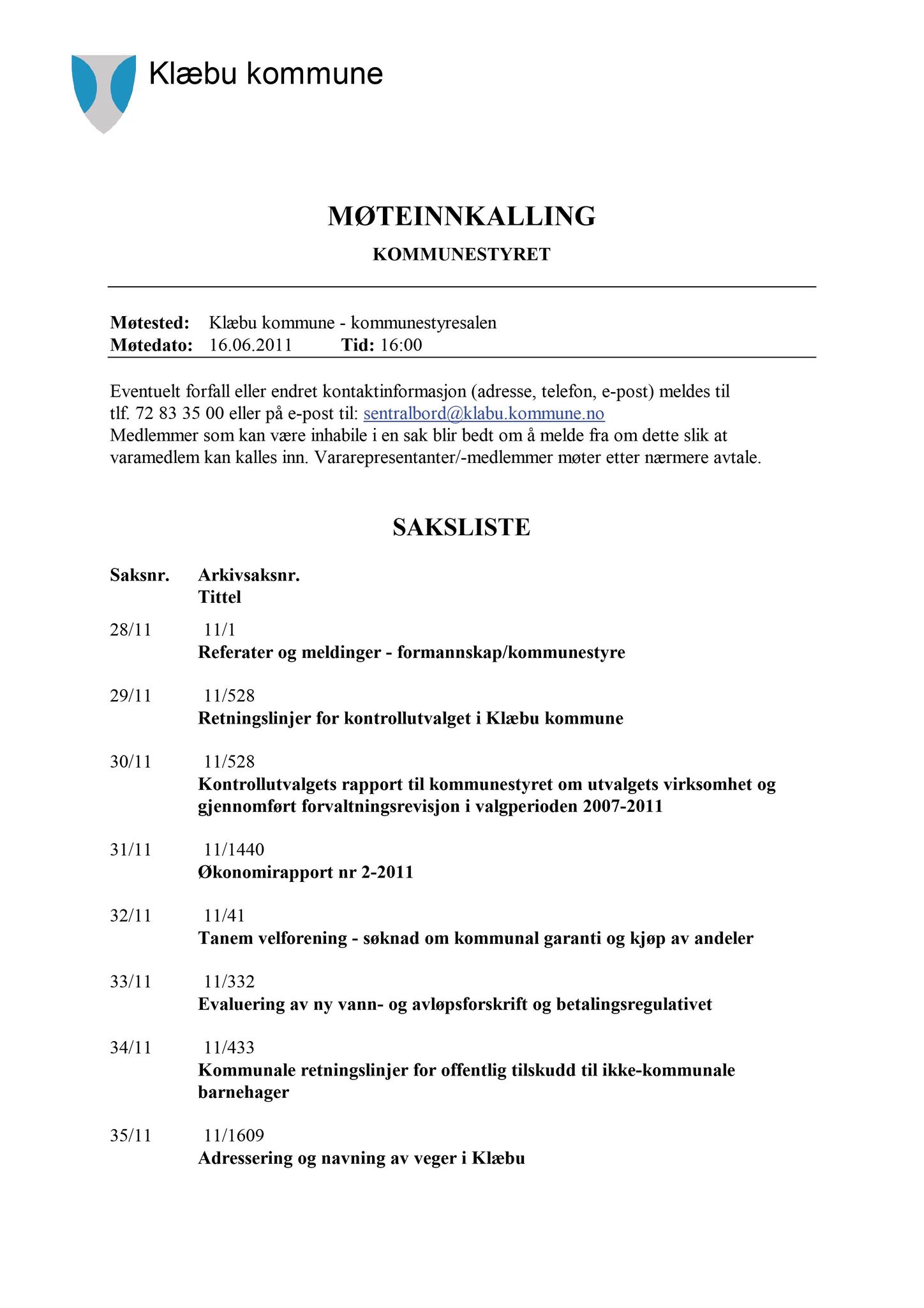 Klæbu Kommune, TRKO/KK/01-KS/L004: Kommunestyret - Møtedokumenter, 2011, s. 1263