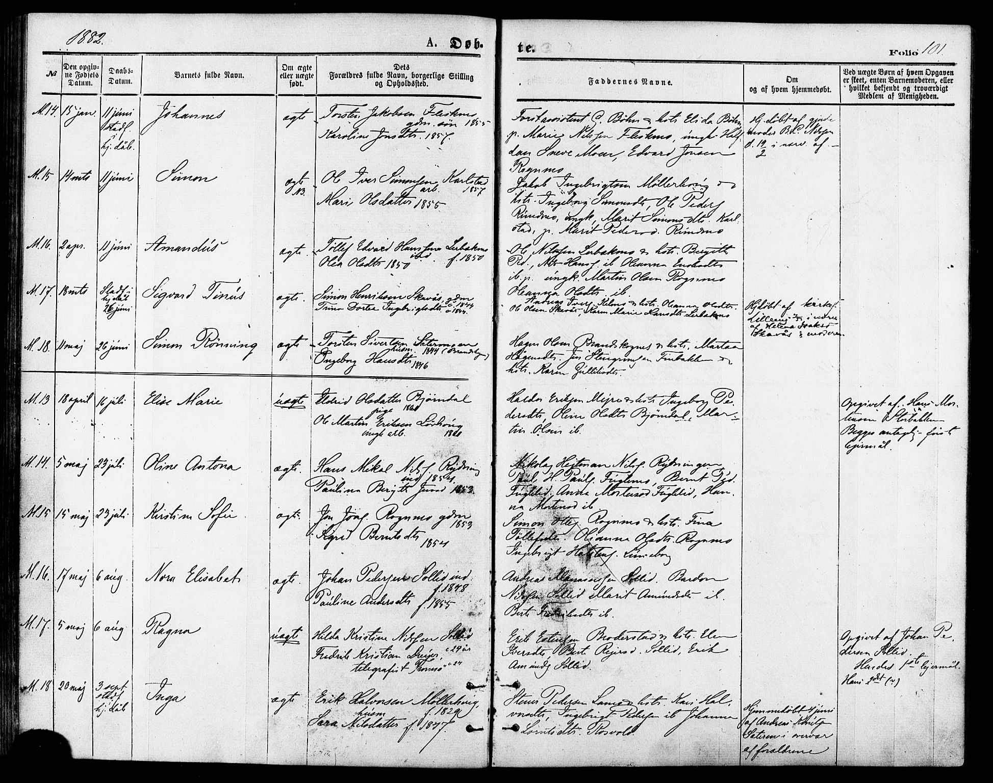 Målselv sokneprestembete, AV/SATØ-S-1311/G/Ga/Gaa/L0005kirke: Ministerialbok nr. 5, 1872-1884, s. 101