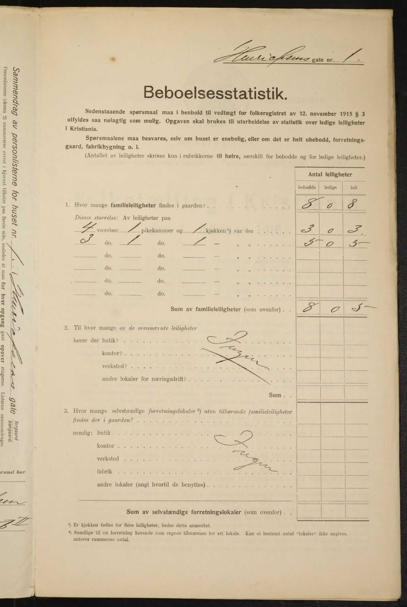 OBA, Kommunal folketelling 1.2.1916 for Kristiania, 1916, s. 39093