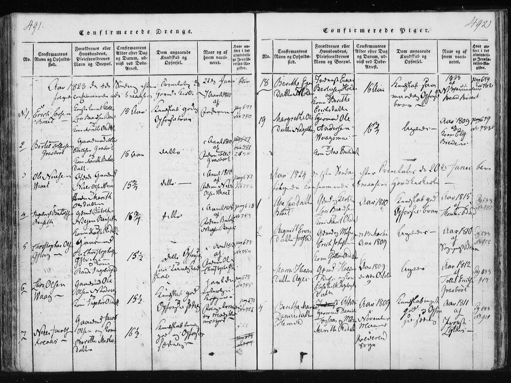 Ministerialprotokoller, klokkerbøker og fødselsregistre - Nord-Trøndelag, SAT/A-1458/749/L0469: Ministerialbok nr. 749A03, 1817-1857, s. 491-492
