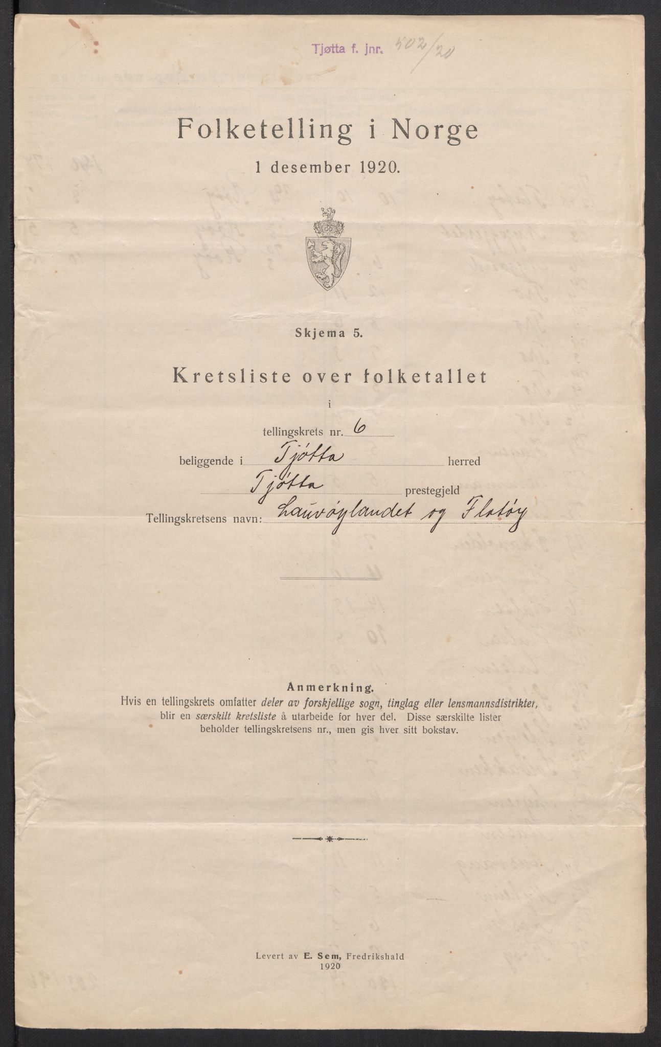 SAT, Folketelling 1920 for 1817 Tjøtta herred, 1920, s. 26