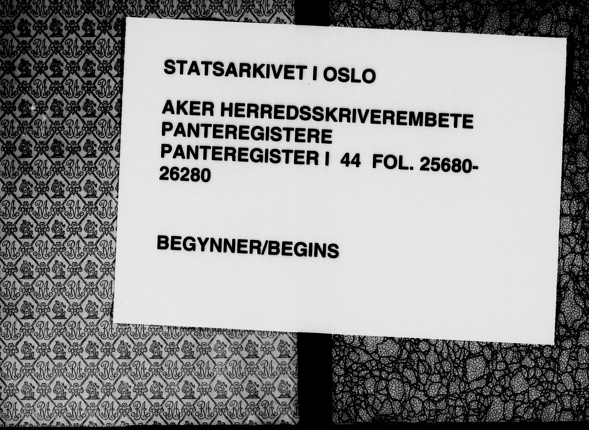 Aker herredsskriveri, SAO/A-10896/G/Ga/Gab/Gaba/L0044: Panteregister nr. I 44, 1919-1950