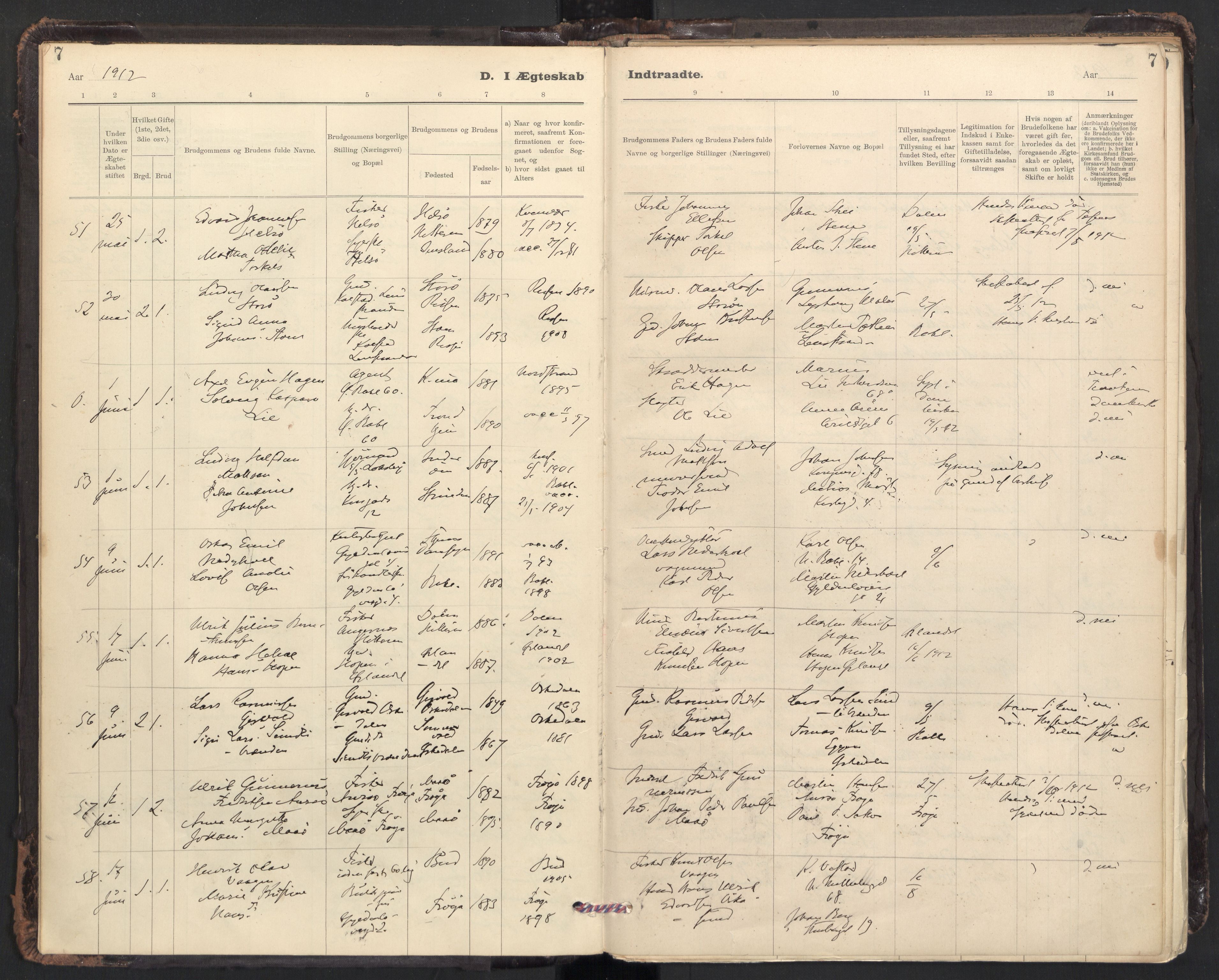 Ministerialprotokoller, klokkerbøker og fødselsregistre - Sør-Trøndelag, AV/SAT-A-1456/604/L0204: Ministerialbok nr. 604A24, 1911-1920, s. 7