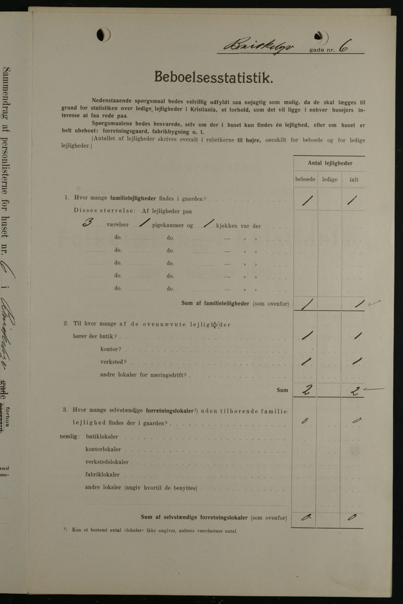 OBA, Kommunal folketelling 1.2.1908 for Kristiania kjøpstad, 1908, s. 8741