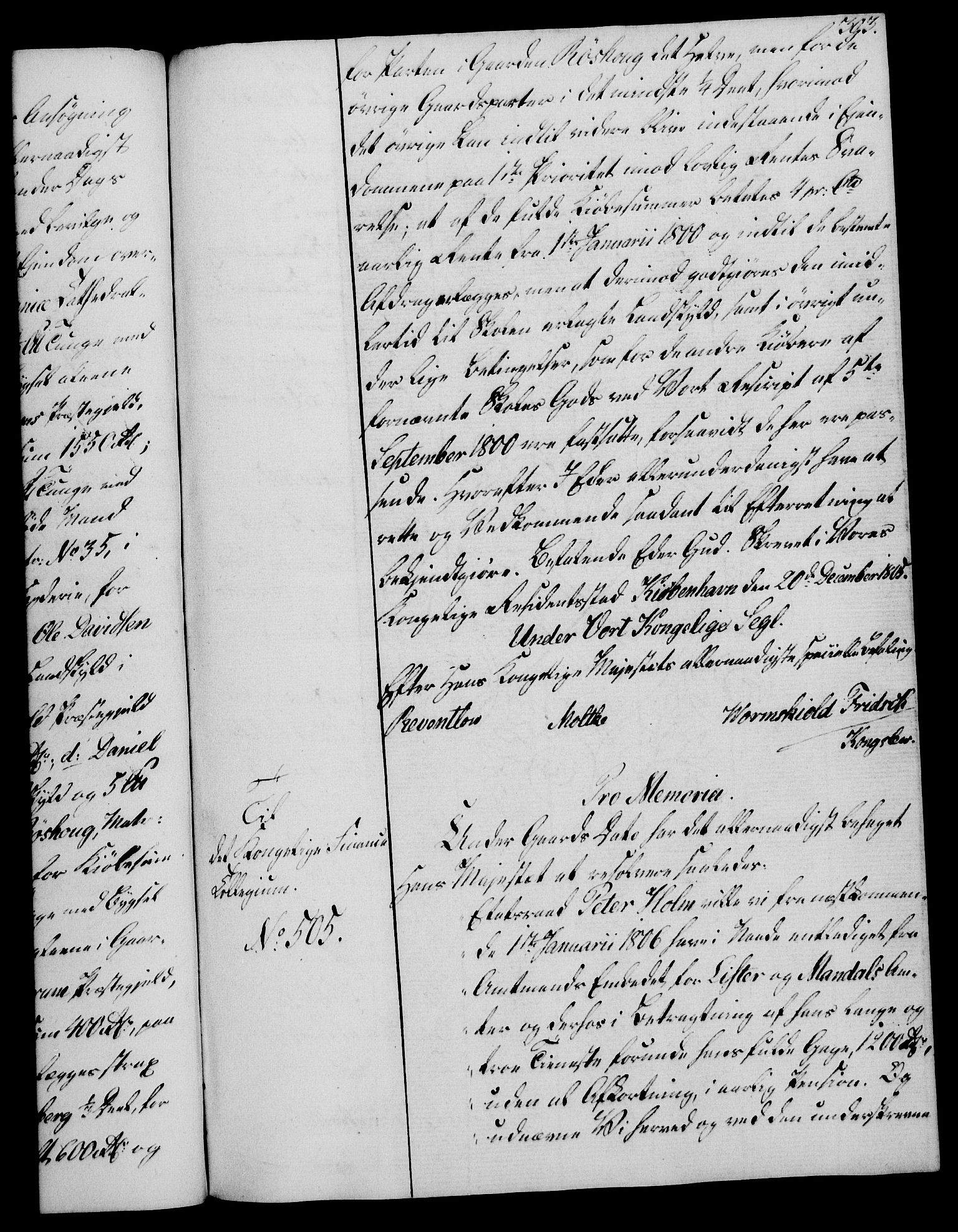 Rentekammeret, Kammerkanselliet, AV/RA-EA-3111/G/Gg/Gga/L0018: Norsk ekspedisjonsprotokoll med register (merket RK 53.18), 1804-1806, s. 303