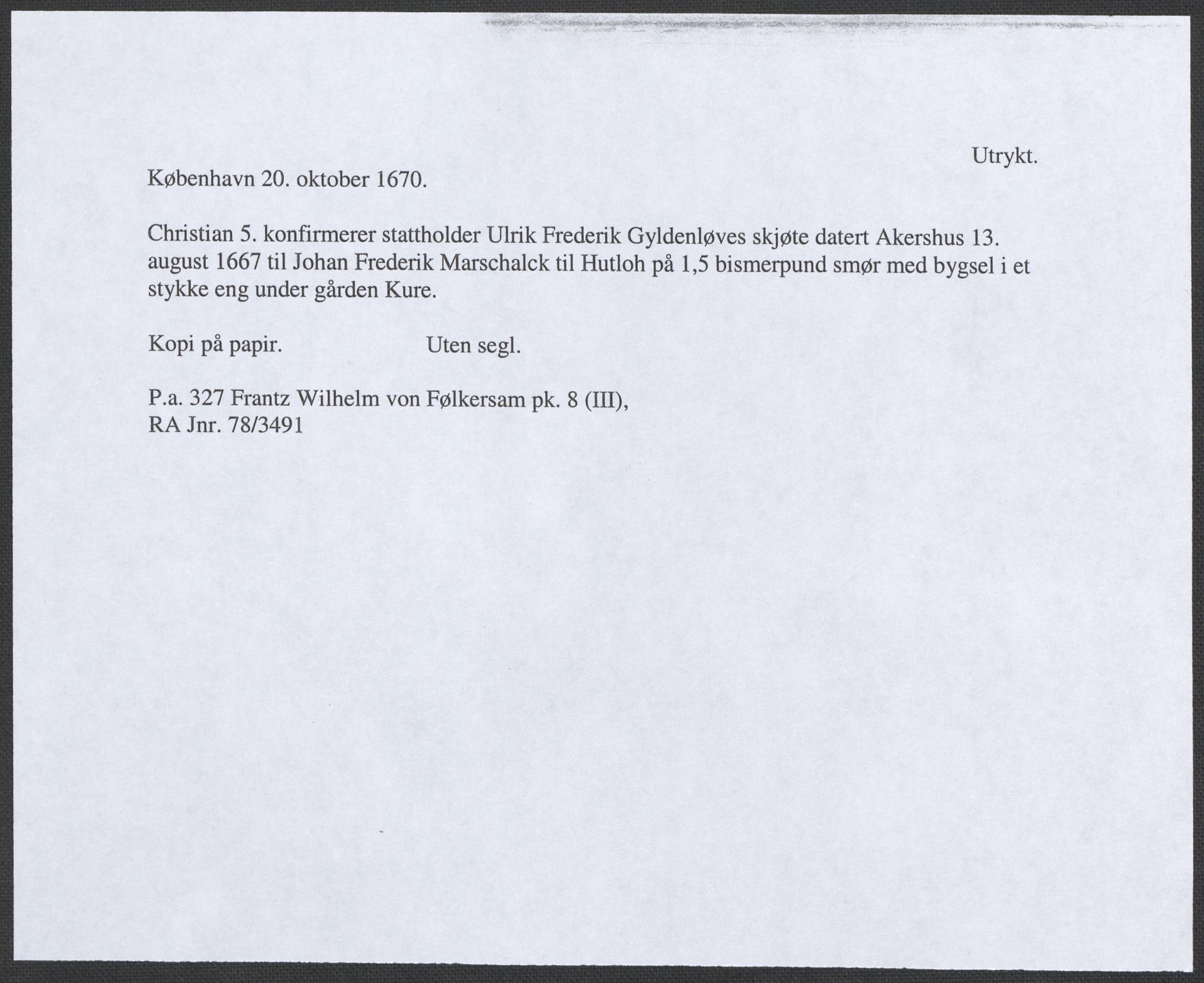Riksarkivets diplomsamling, RA/EA-5965/F12/L0009: Pk. 8 (III), 1435-1728, s. 214