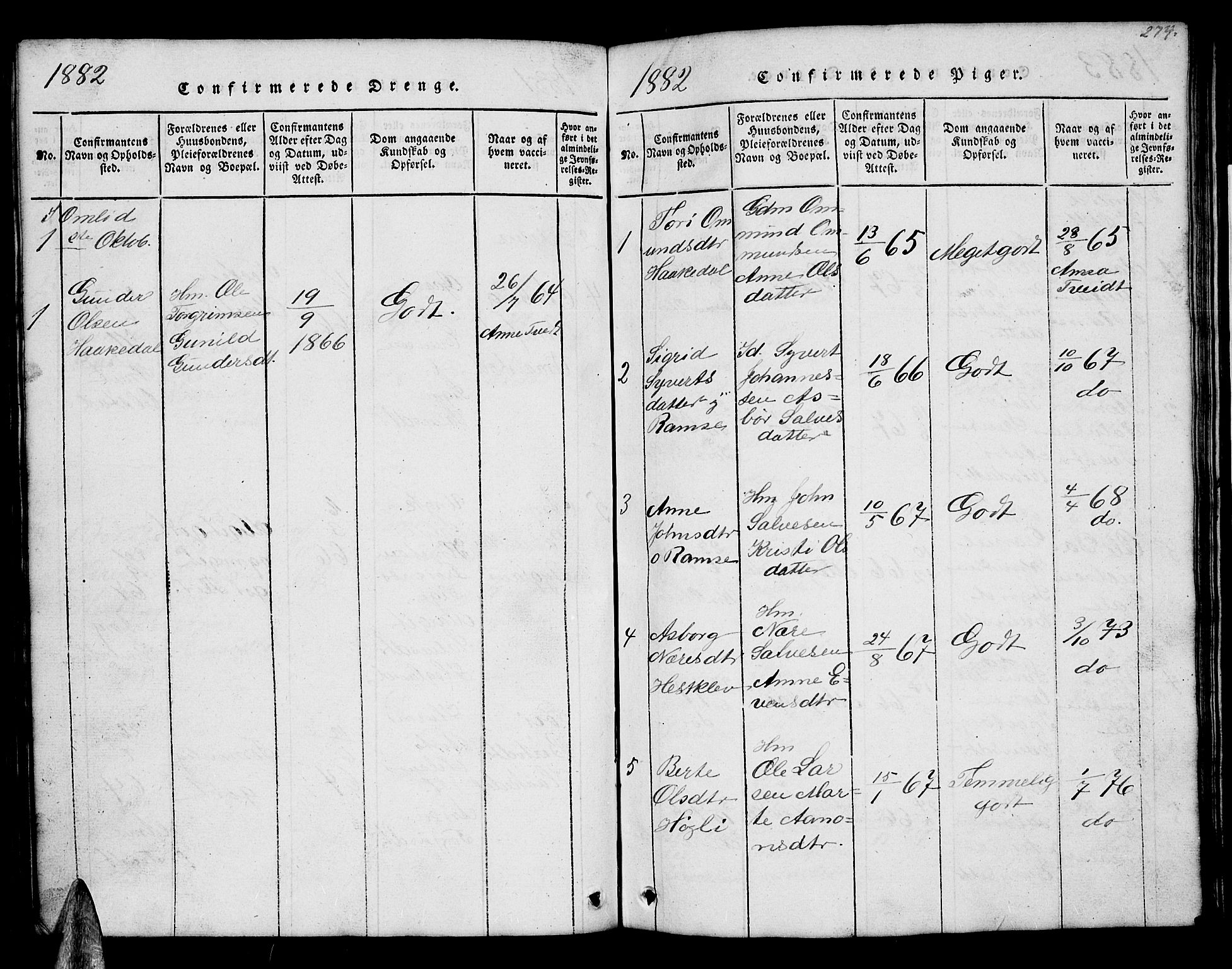 Åmli sokneprestkontor, SAK/1111-0050/F/Fb/Fbb/L0001: Klokkerbok nr. B 1, 1816-1889, s. 274