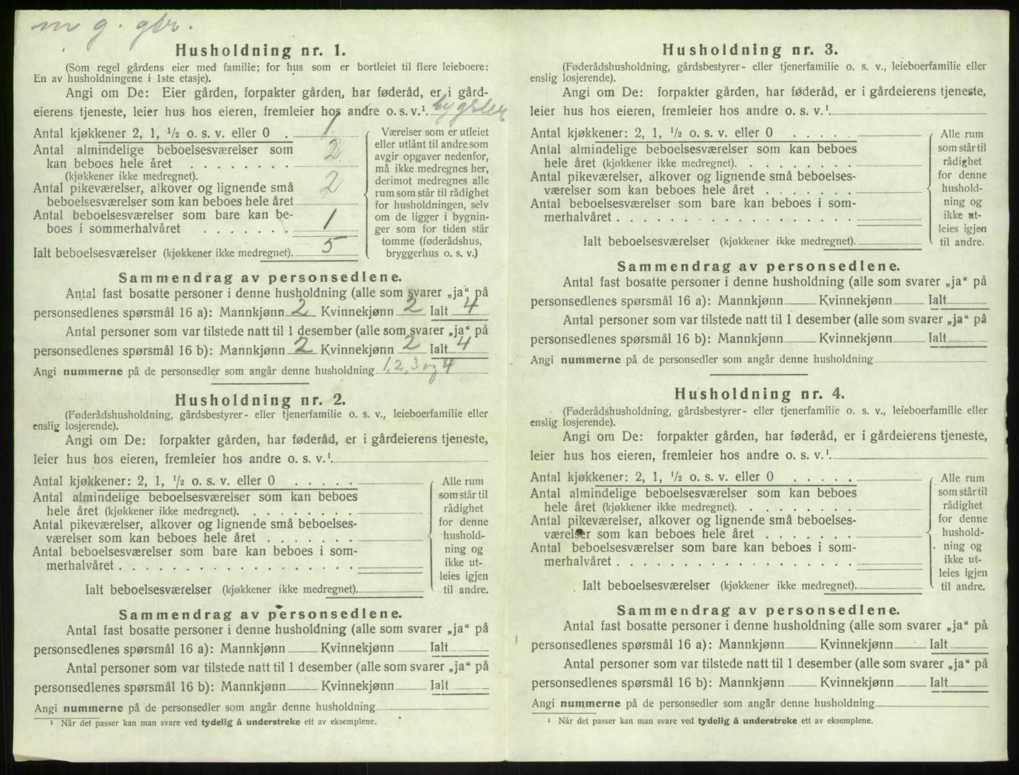 SAB, Folketelling 1920 for 1426 Luster herred, 1920, s. 457