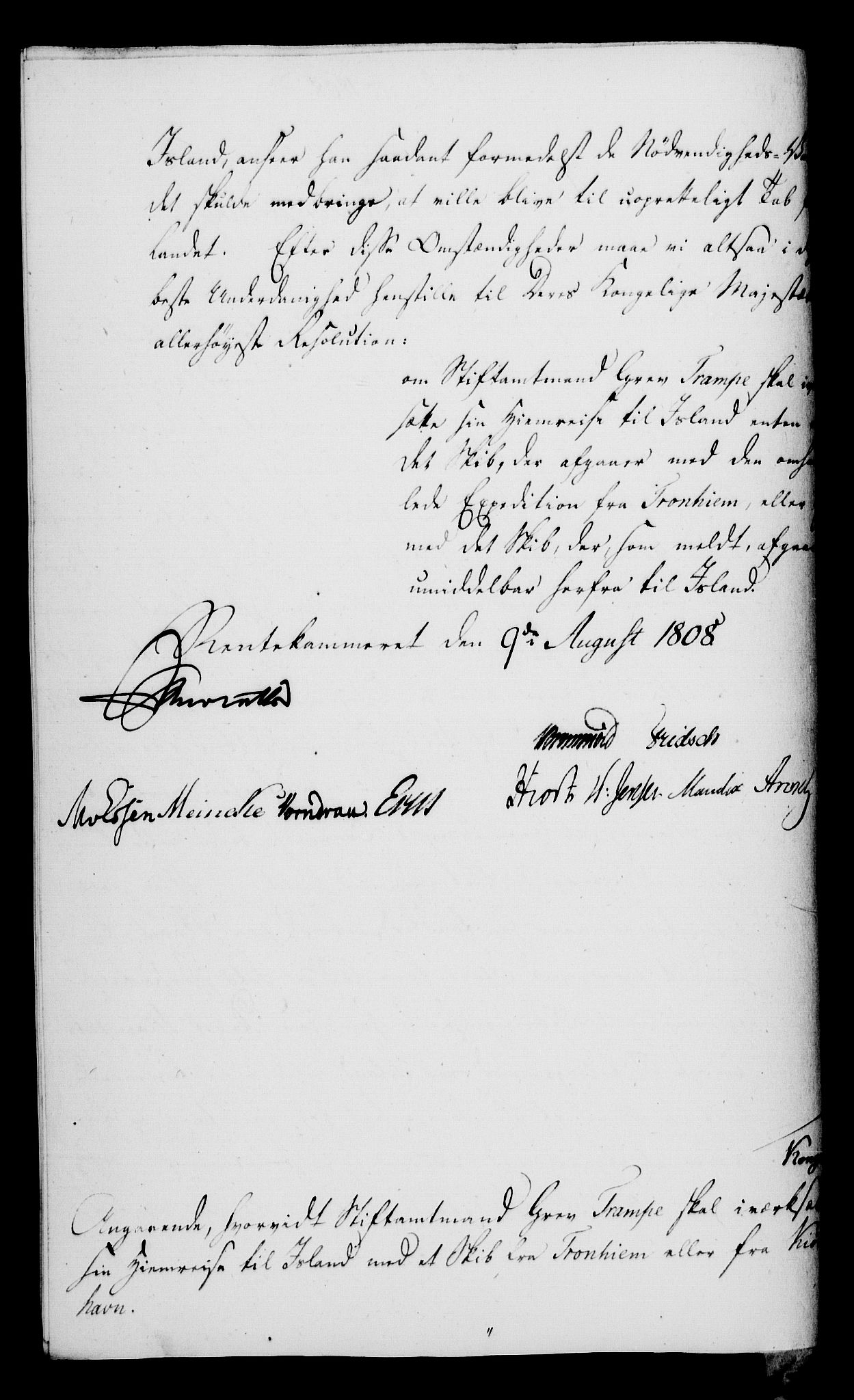 Rentekammeret, Kammerkanselliet, AV/RA-EA-3111/G/Gf/Gfa/L0090: Norsk relasjons- og resolusjonsprotokoll (merket RK 52.90), 1808, s. 322