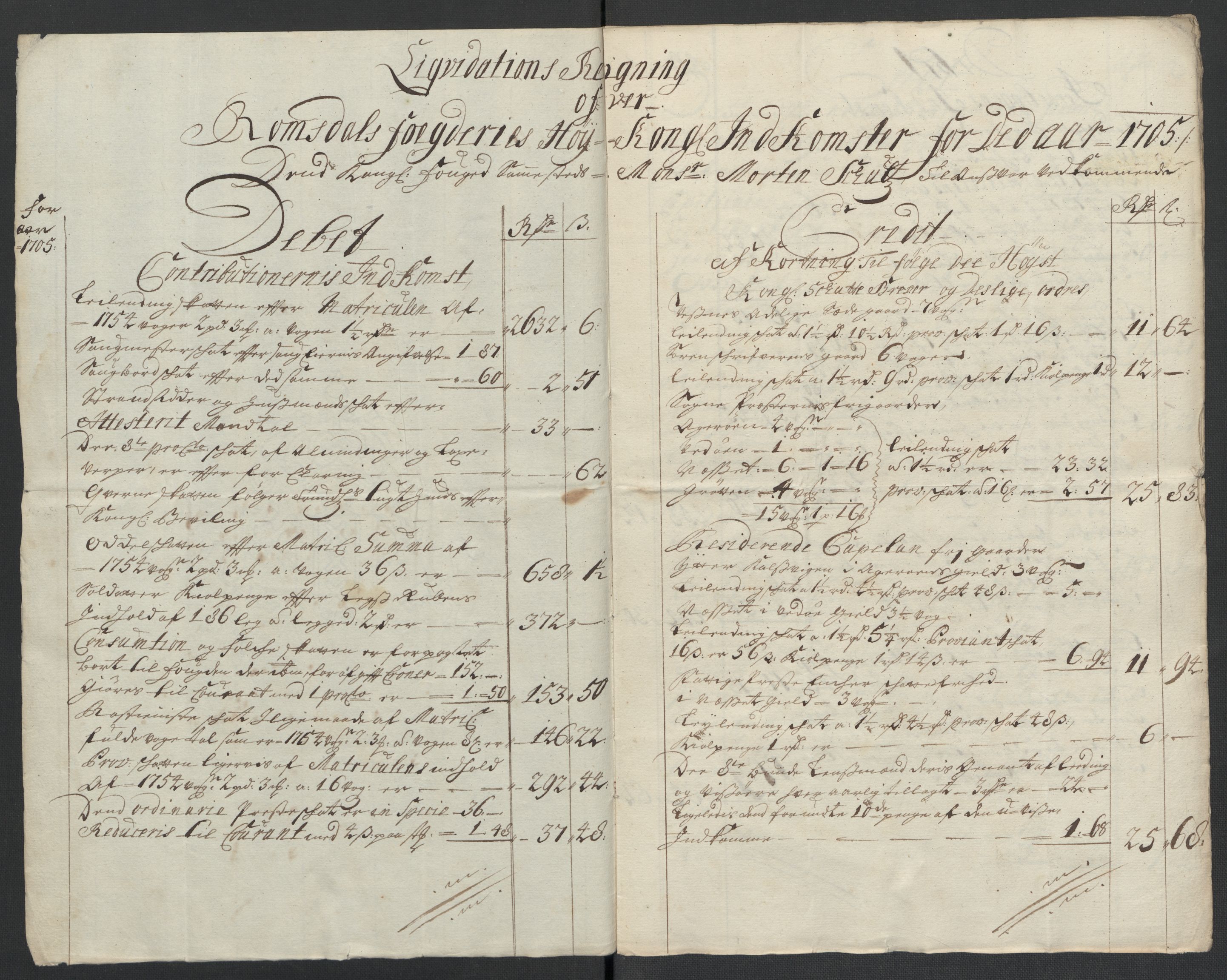Rentekammeret inntil 1814, Reviderte regnskaper, Fogderegnskap, RA/EA-4092/R55/L3656: Fogderegnskap Romsdal, 1703-1705, s. 359
