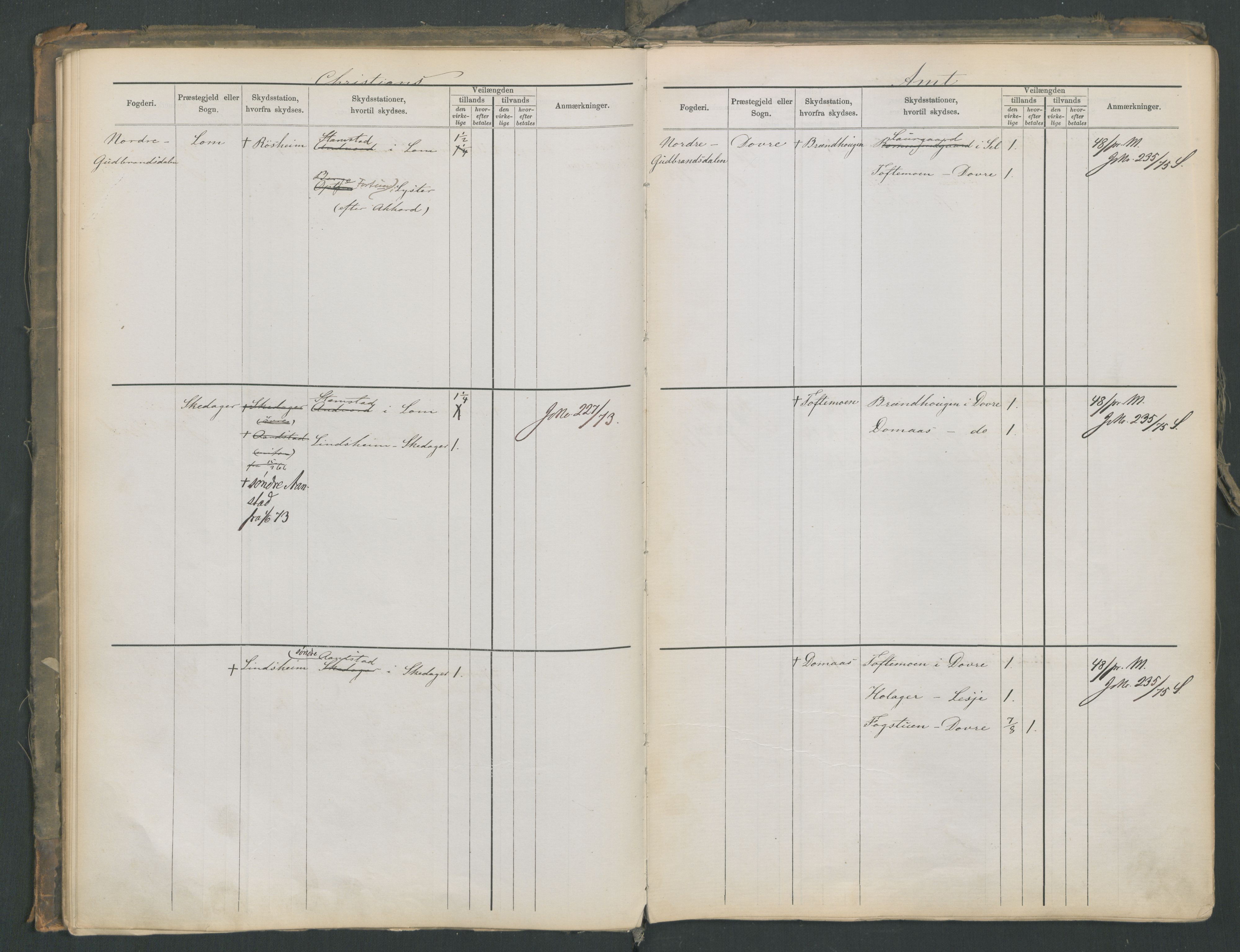 Samferdselsdepartementet, 4. postadministrasjonskontor, AV/RA-S-1345/G/Ge/Gea/L0002: Fortegnelse over skysstasjoner, 1875, s. 38