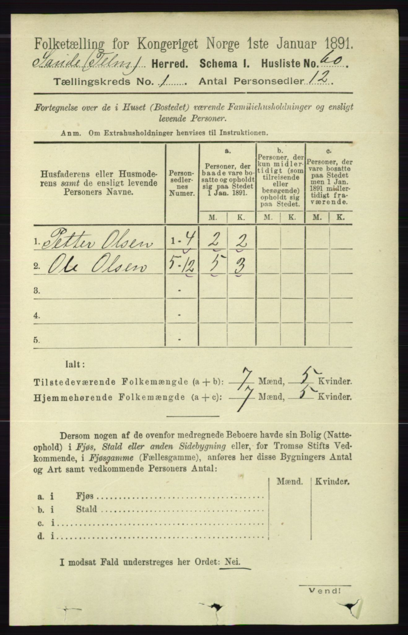 RA, Folketelling 1891 for 0822 Sauherad herred, 1891, s. 96