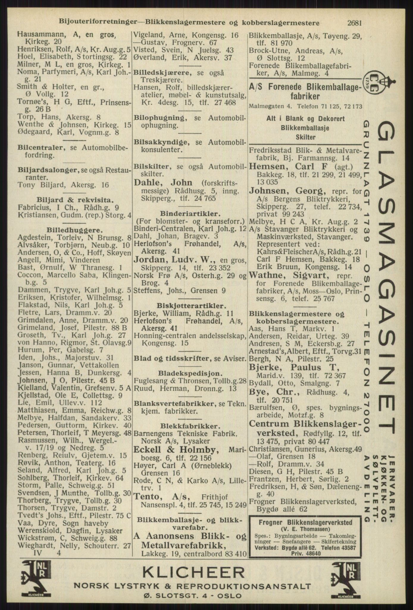 Kristiania/Oslo adressebok, PUBL/-, 1939, s. 2681