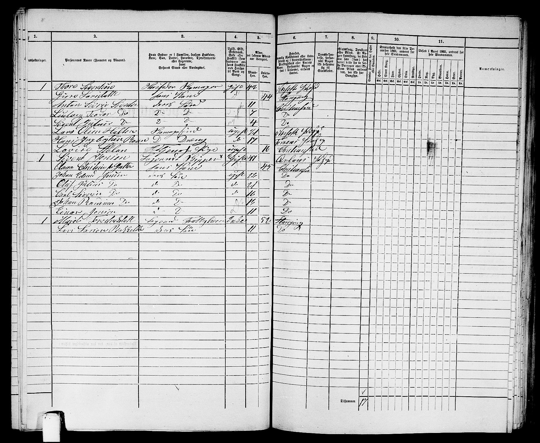 RA, Folketelling 1865 for 1503B Kristiansund prestegjeld, Kristiansund kjøpstad, 1865, s. 739