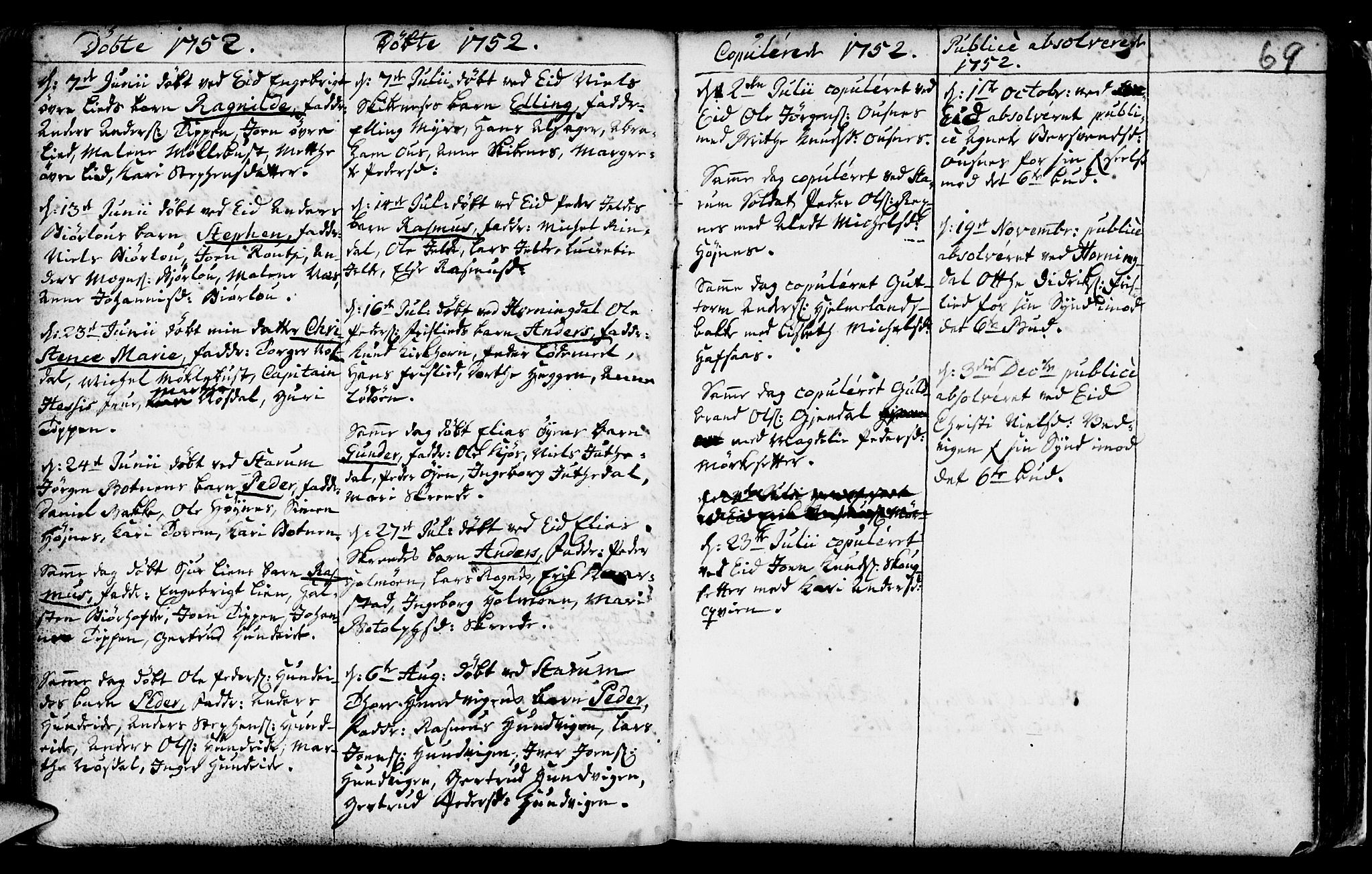 Eid sokneprestembete, AV/SAB-A-82301/H/Haa/Haaa/L0002: Ministerialbok nr. A 2, 1741-1769, s. 69