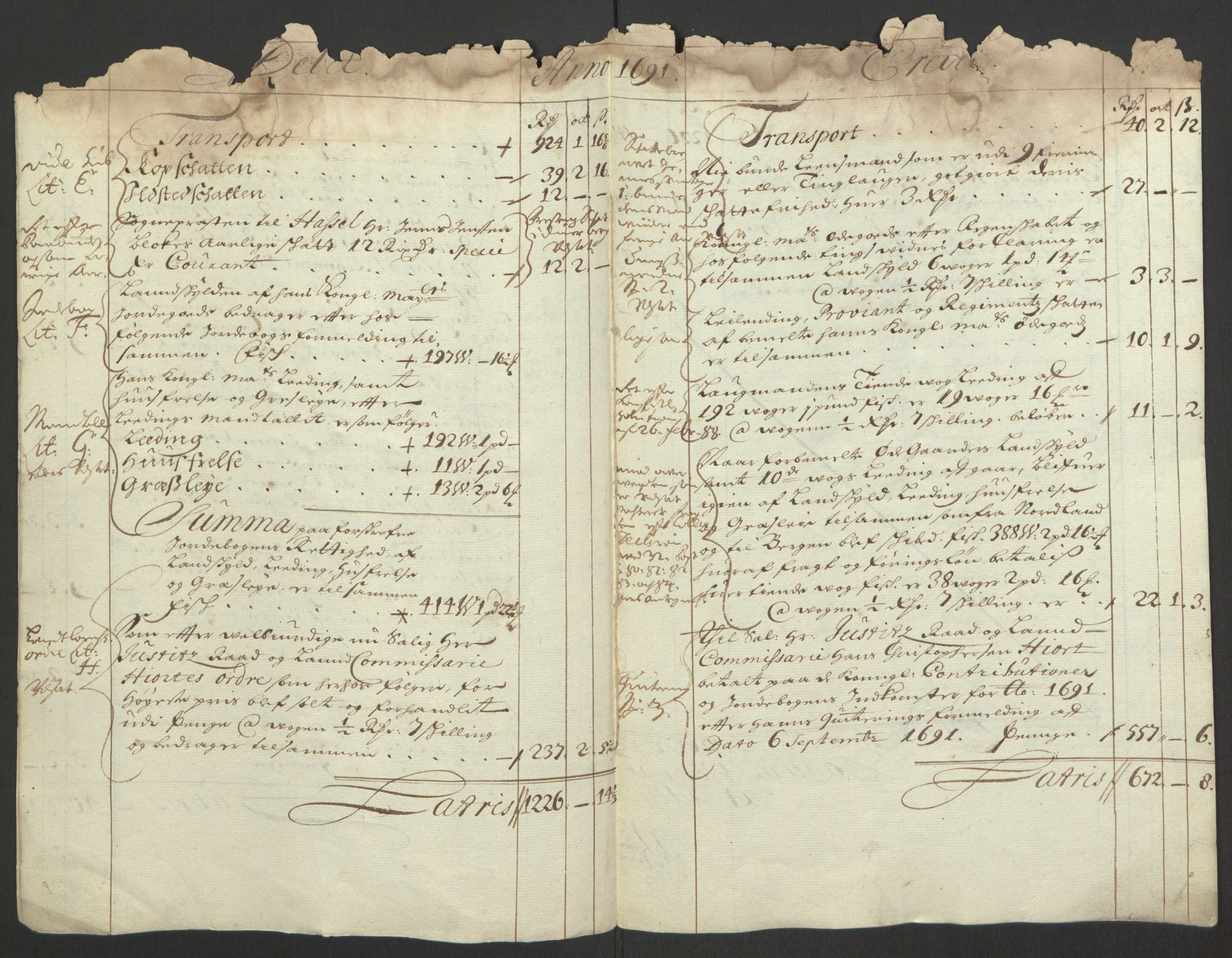Rentekammeret inntil 1814, Reviderte regnskaper, Fogderegnskap, RA/EA-4092/R67/L4676: Fogderegnskap Vesterålen, Andenes og Lofoten, 1691-1693, s. 6