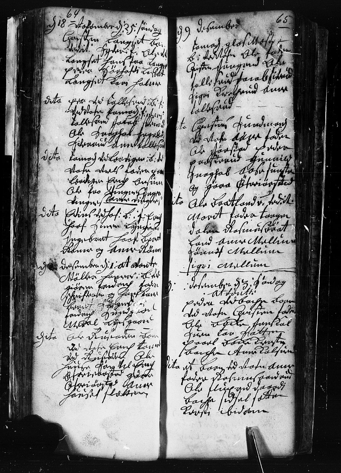 Fåberg prestekontor, AV/SAH-PREST-086/H/Ha/Hab/L0001: Klokkerbok nr. 1, 1727-1767, s. 64-65