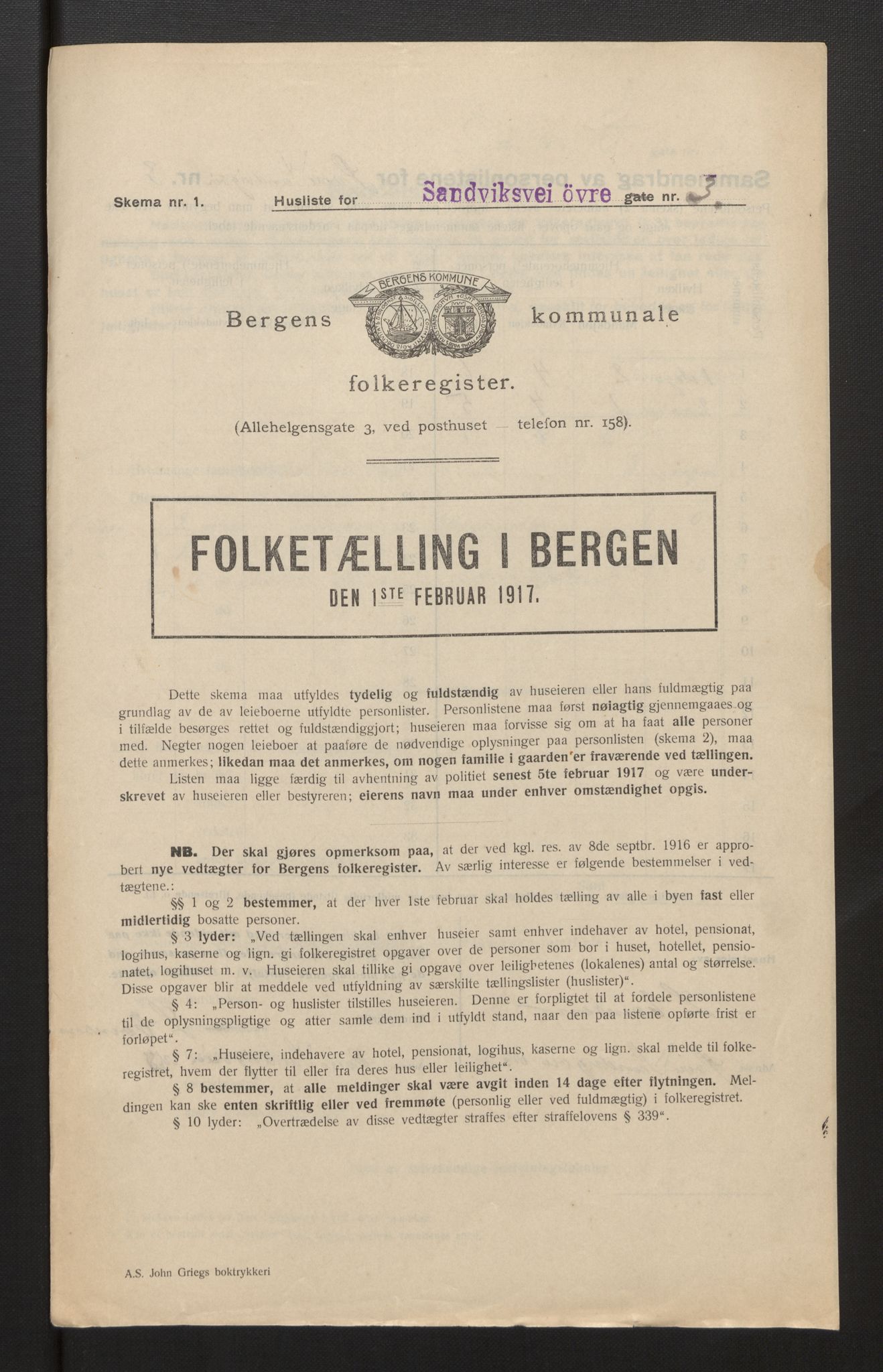 SAB, Kommunal folketelling 1917 for Bergen kjøpstad, 1917, s. 33537