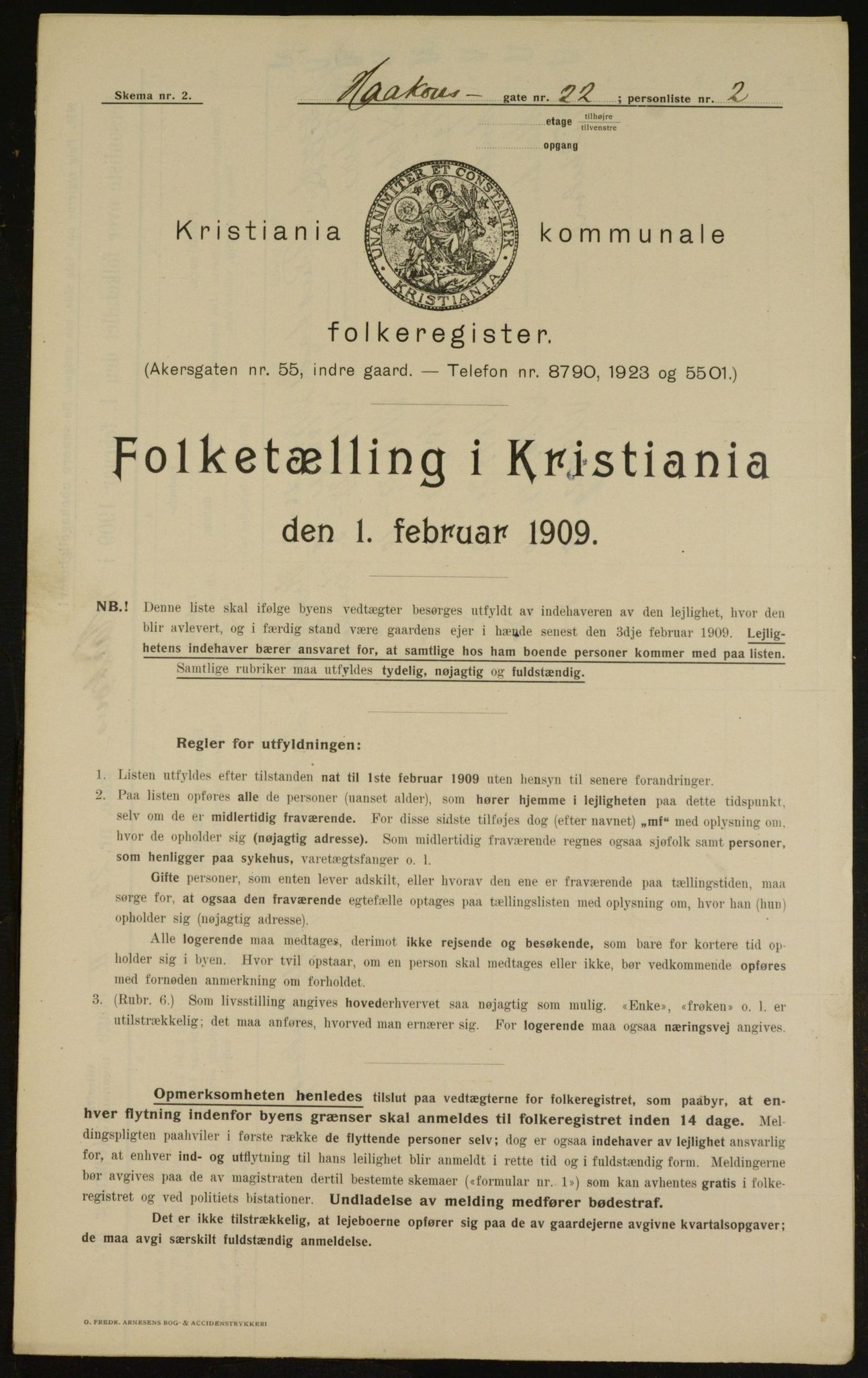 OBA, Kommunal folketelling 1.2.1909 for Kristiania kjøpstad, 1909, s. 39169