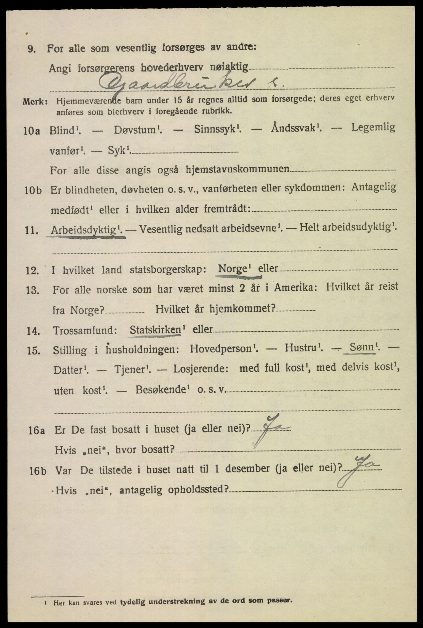 SAK, Folketelling 1920 for 1036 Fjotland herred, 1920, s. 2201